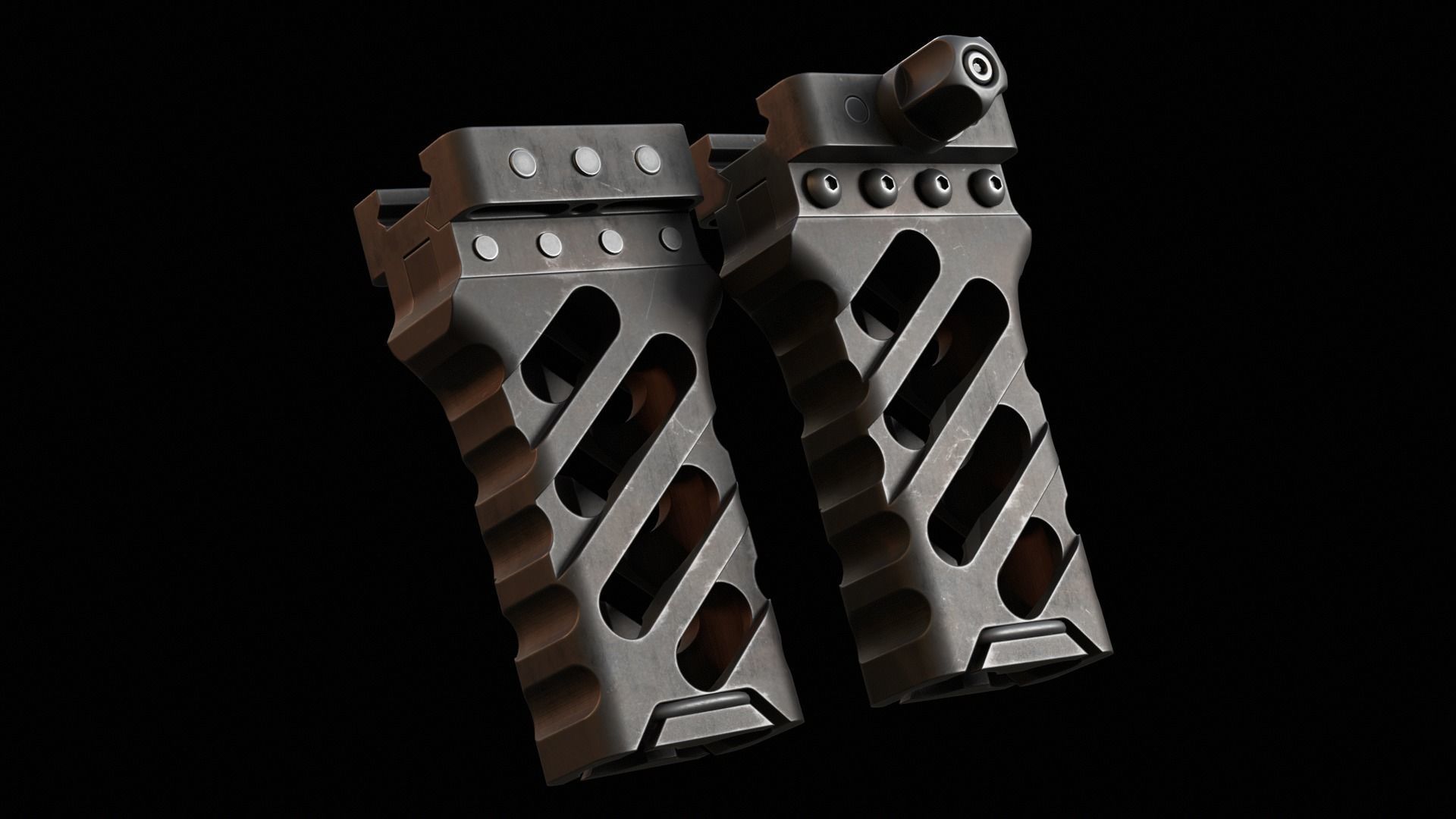 Weapon Foregrip Low-poly 3D model_3