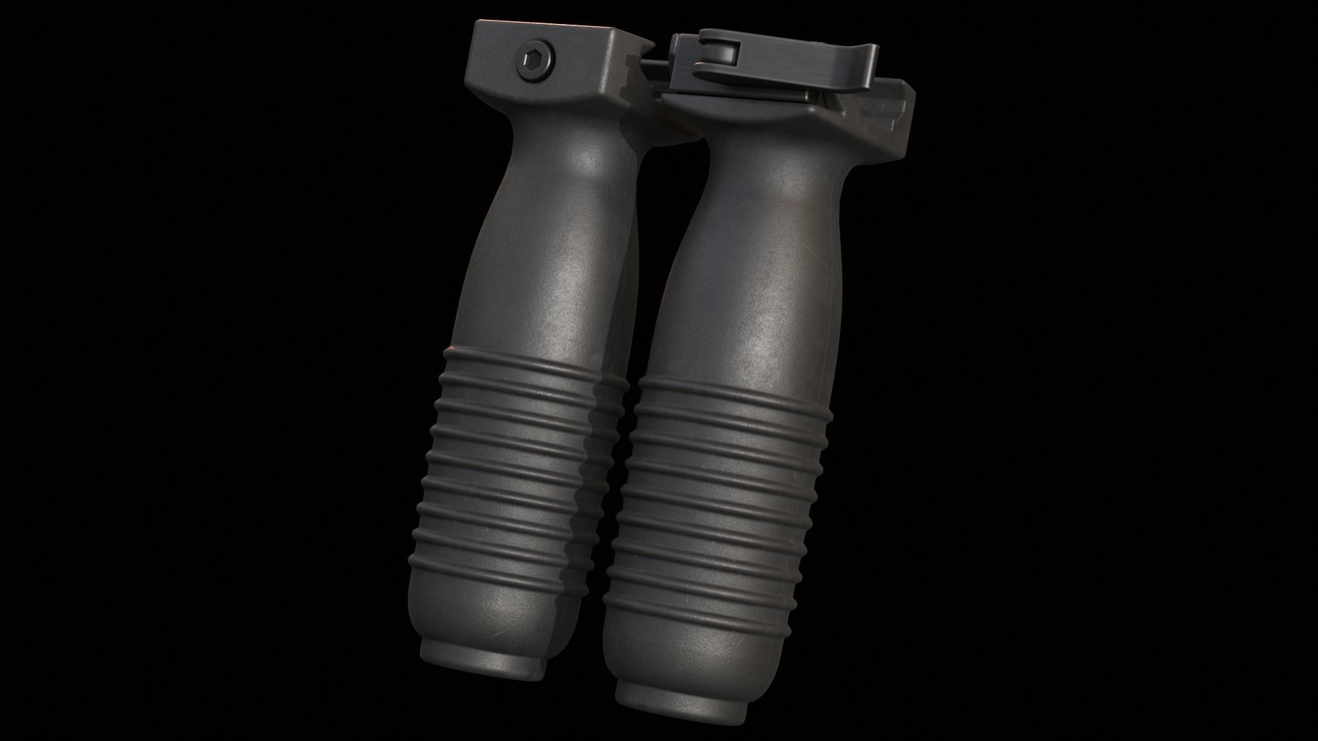 Weapon Foregrip Low-poly 3D model_9