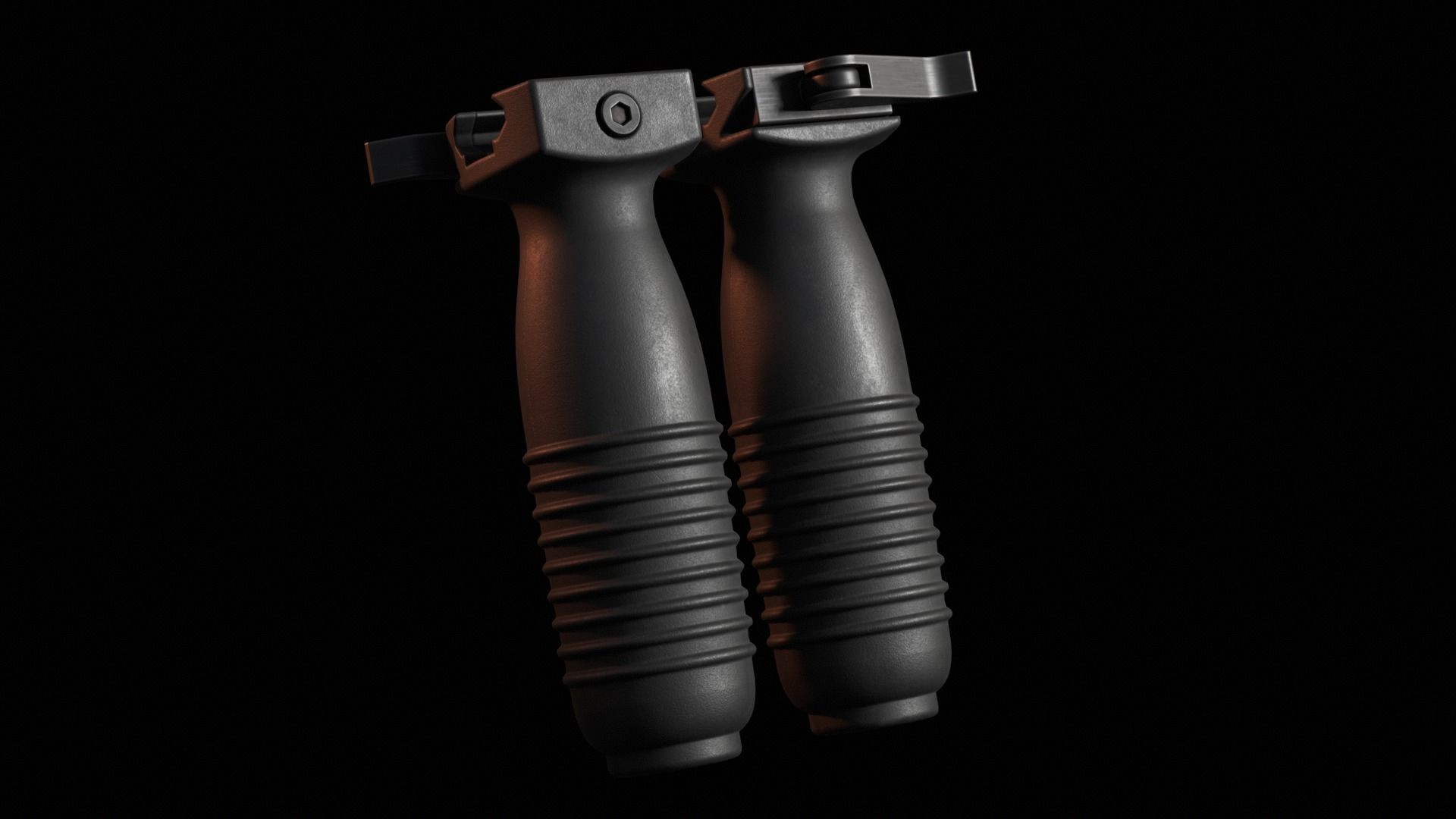 Weapon Foregrip Low-poly 3D model_8