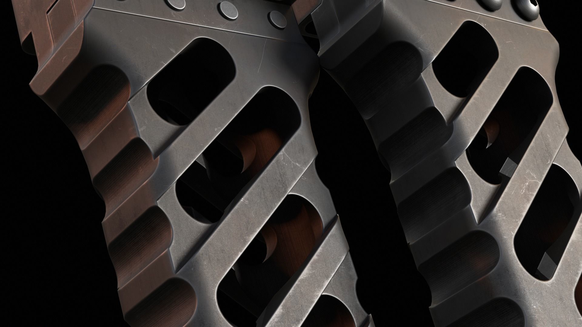 Weapon Foregrip Low-poly 3D model_5