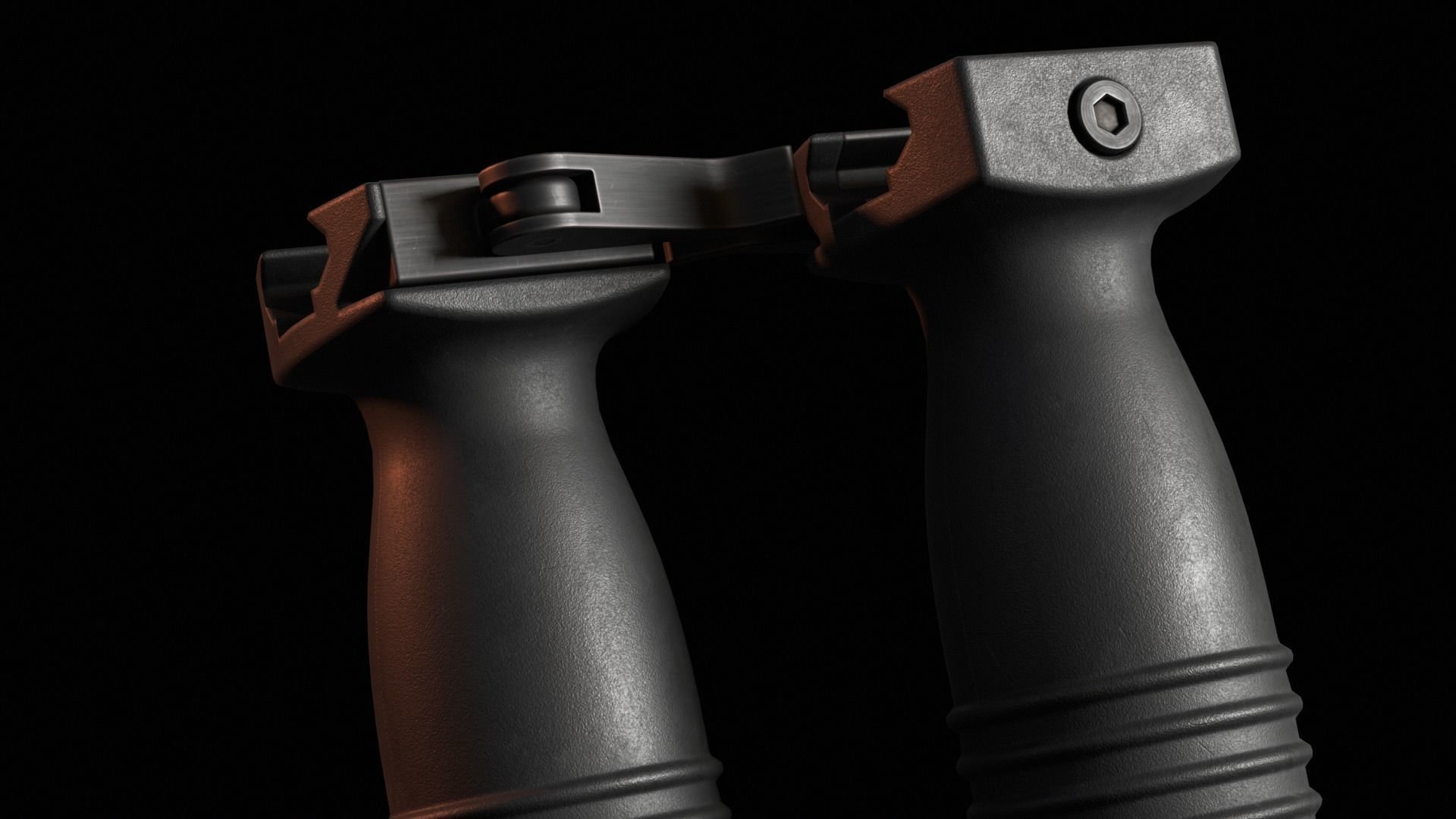 Weapon Foregrip Low-poly 3D model_10