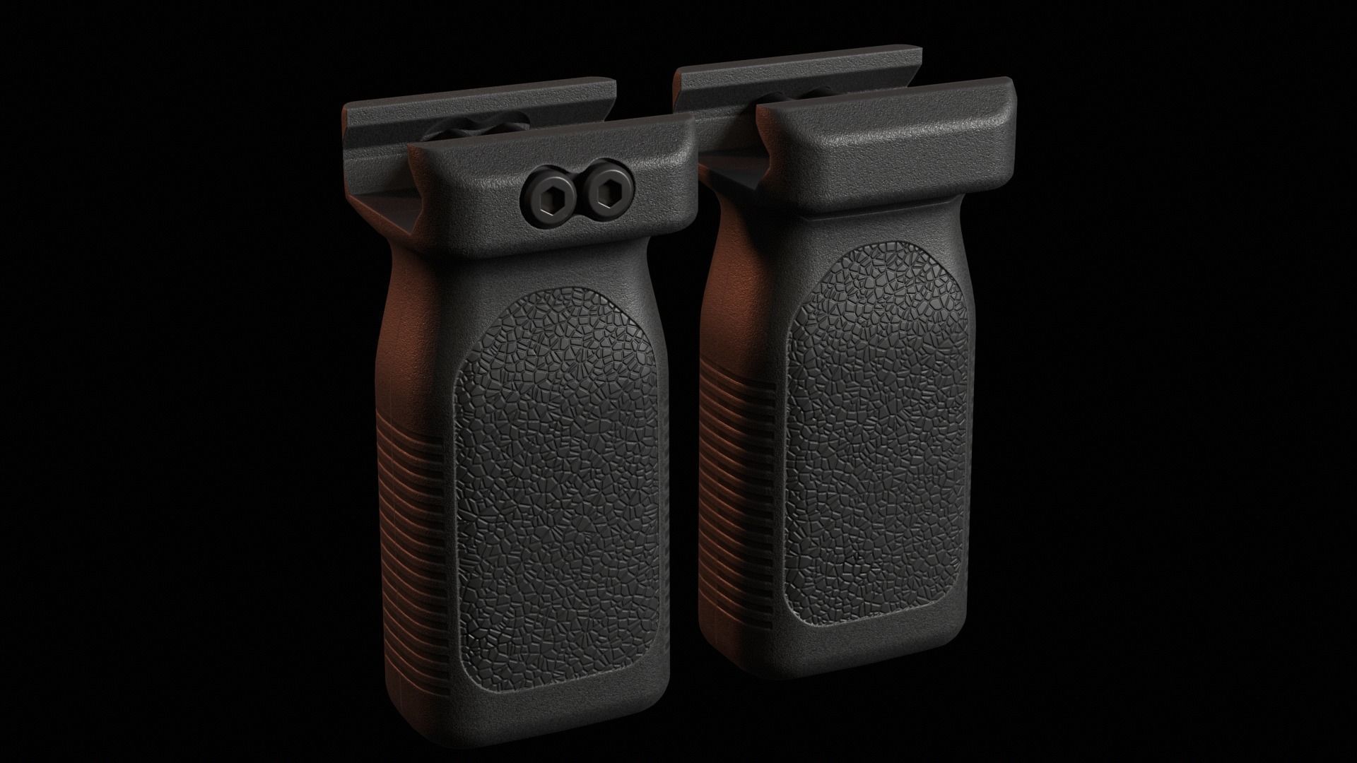 Weapon Foregrip Low-poly 3D model_13