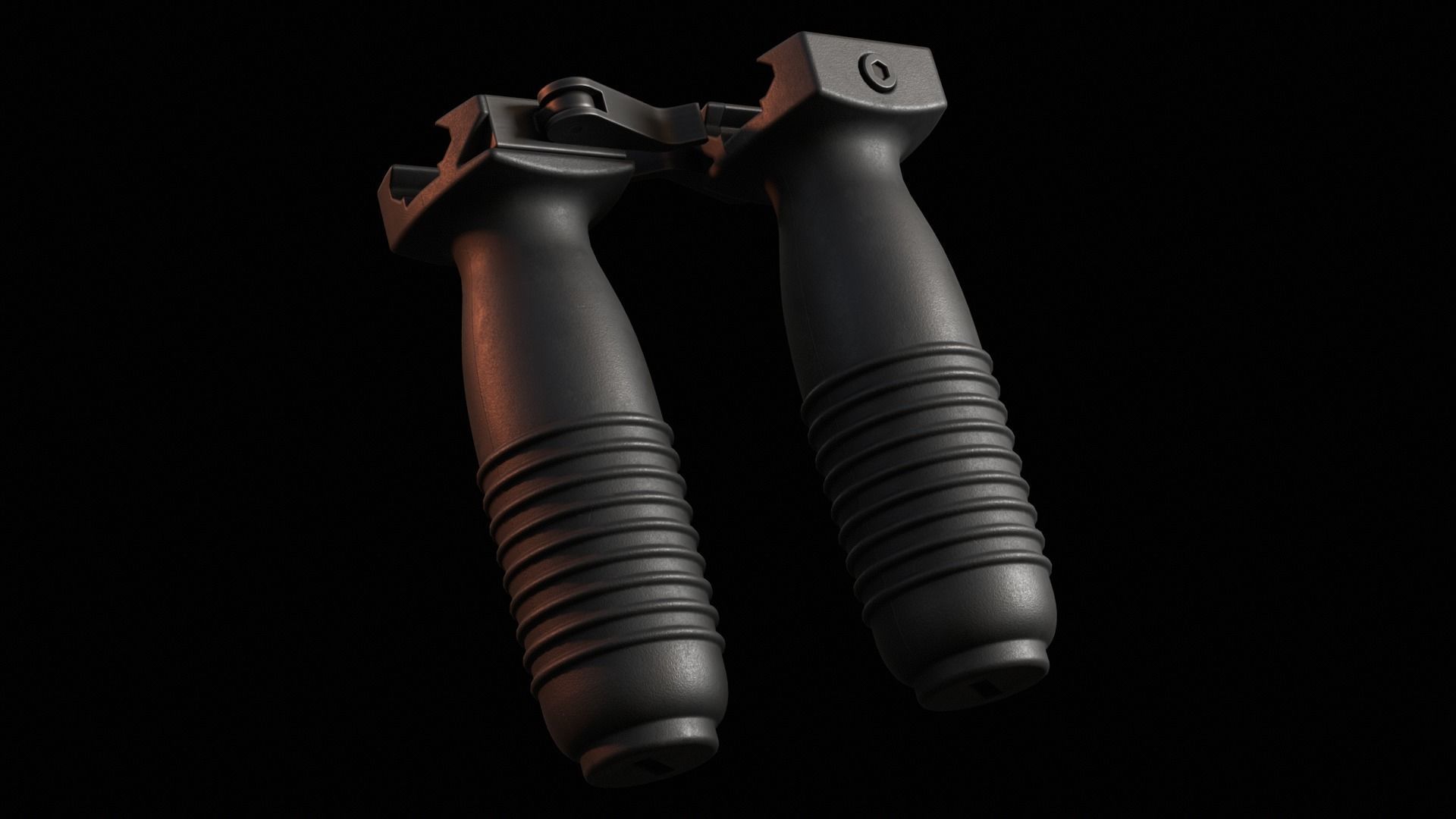 Weapon Foregrip Low-poly 3D model_7