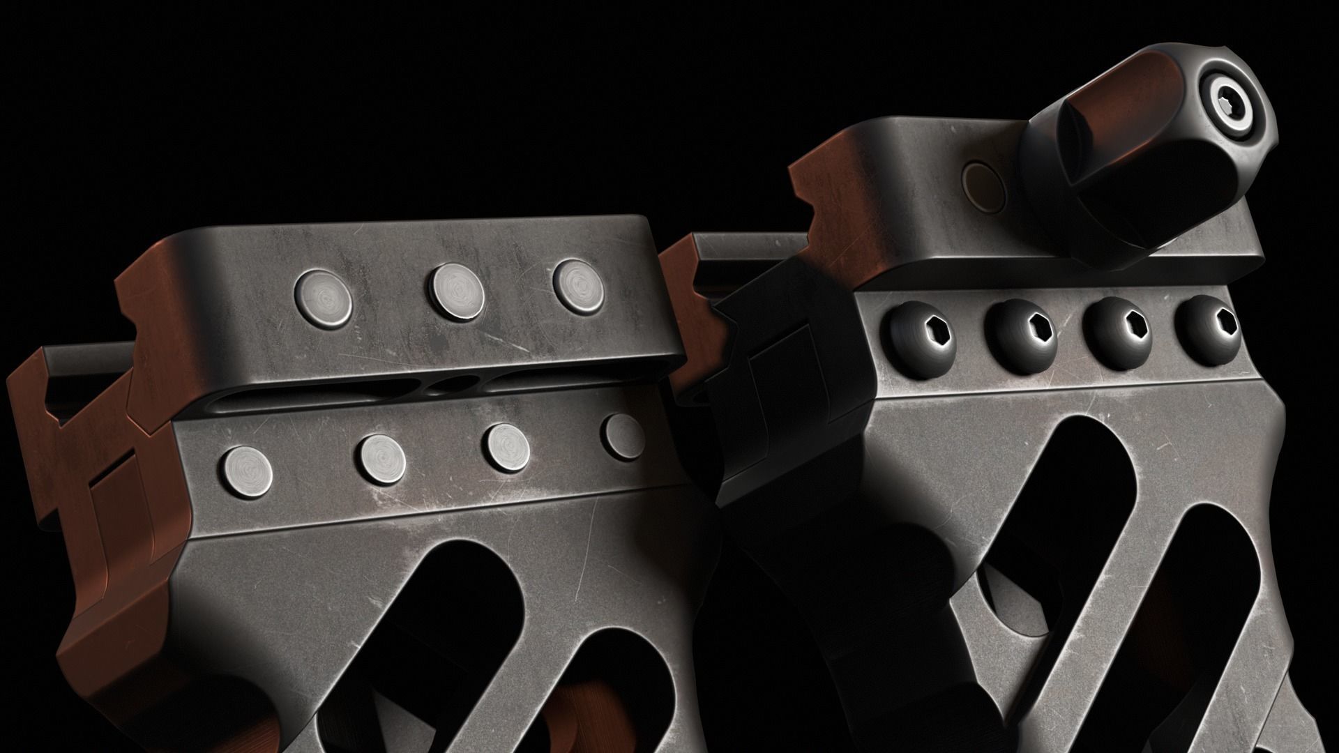 Weapon Foregrip Low-poly 3D model_6