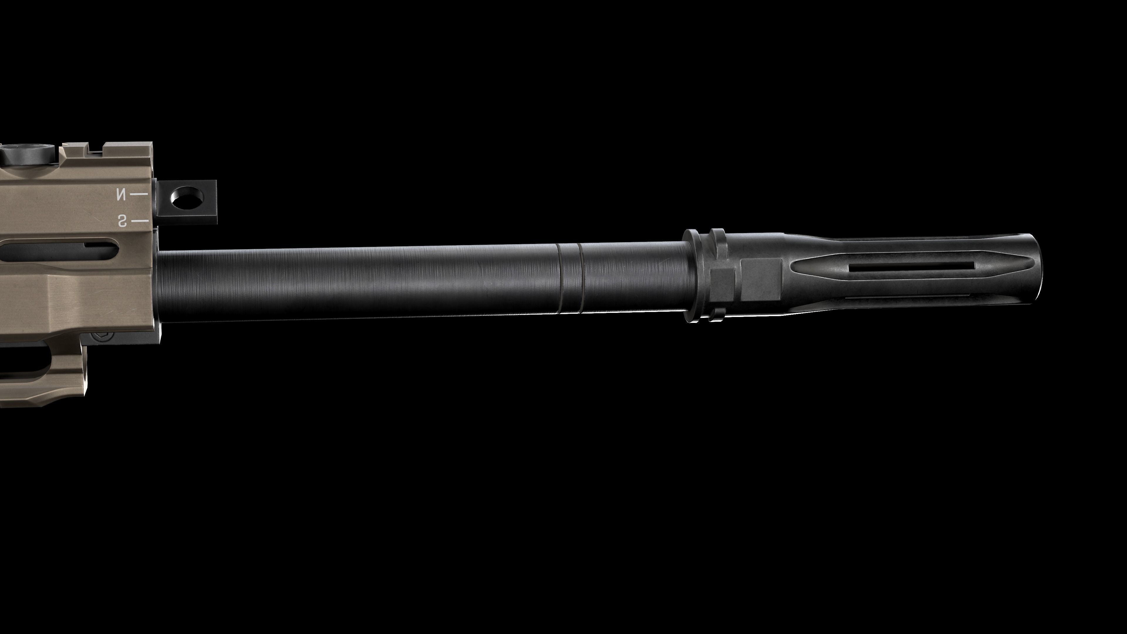 Tactical Modular Sniper Rifle HK G28 patrol Low-poly 3D model_22