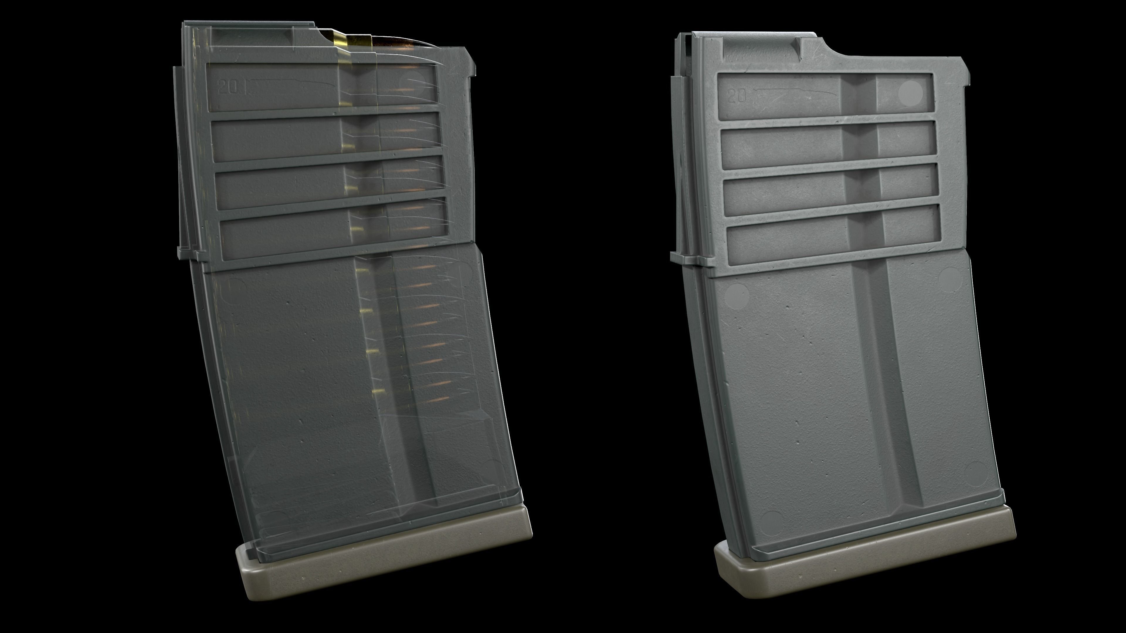 Tactical Modular Sniper Rifle HK G28 patrol Low-poly 3D model_35