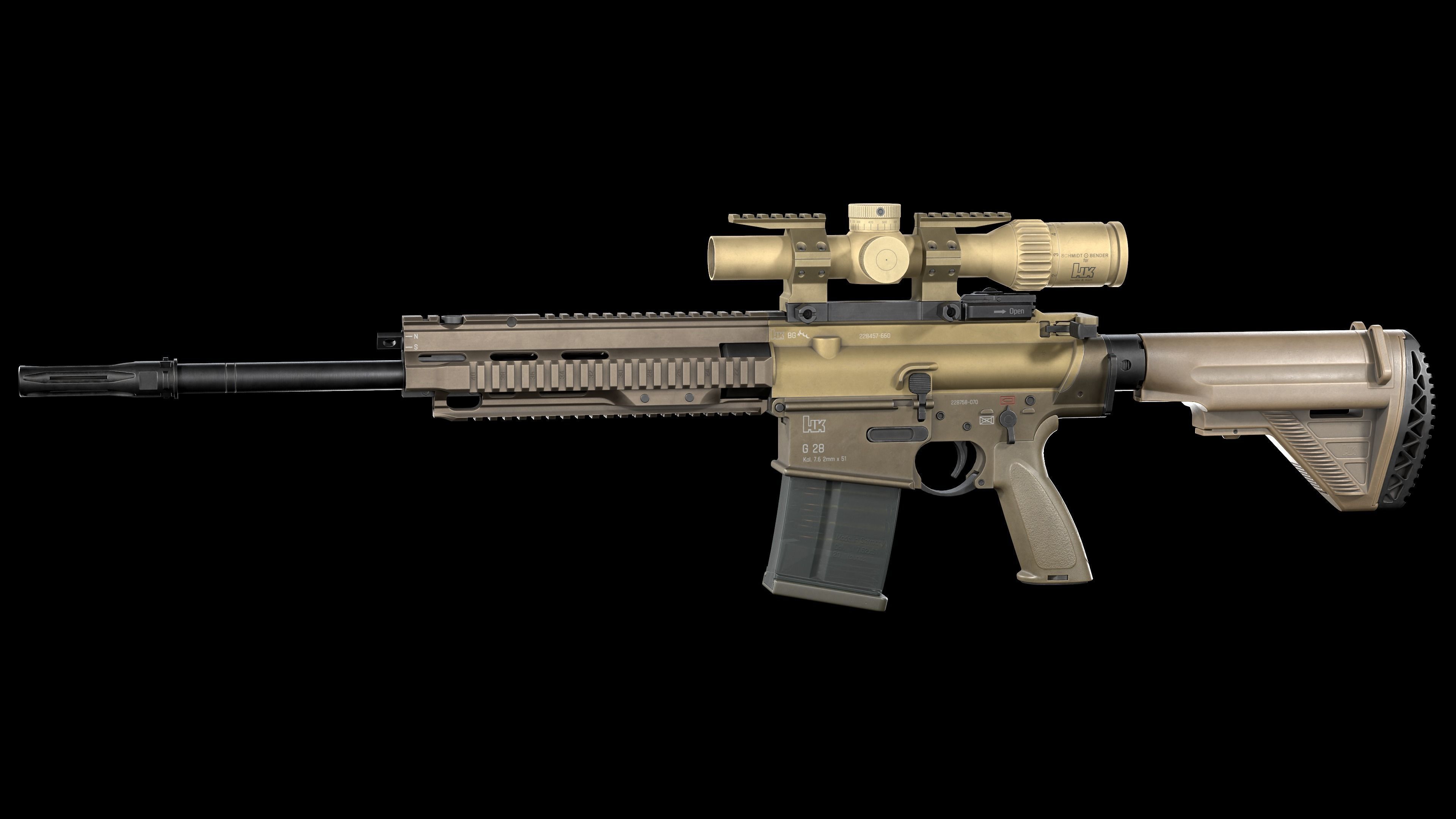 Tactical Modular Sniper Rifle HK G28 patrol Low-poly 3D model_5