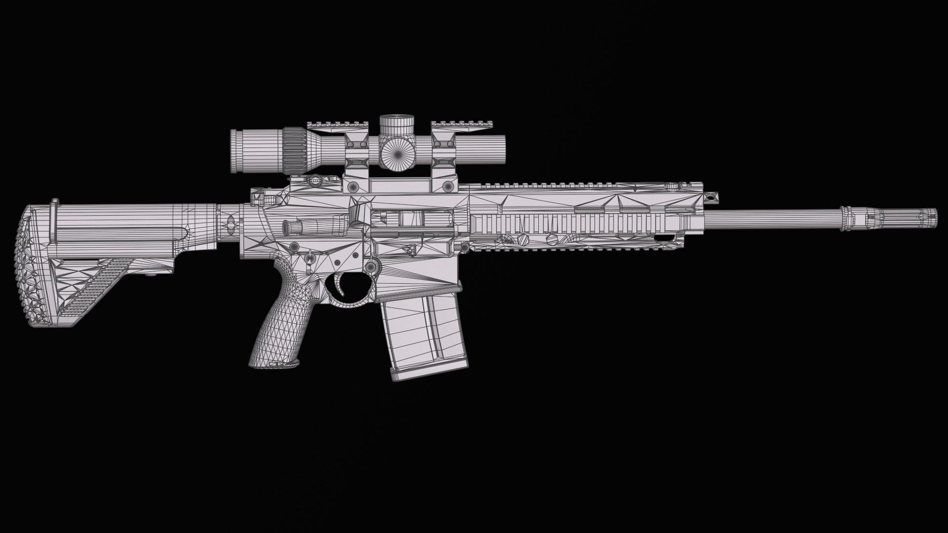 Tactical Modular Sniper Rifle HK G28 patrol Low-poly 3D model_39