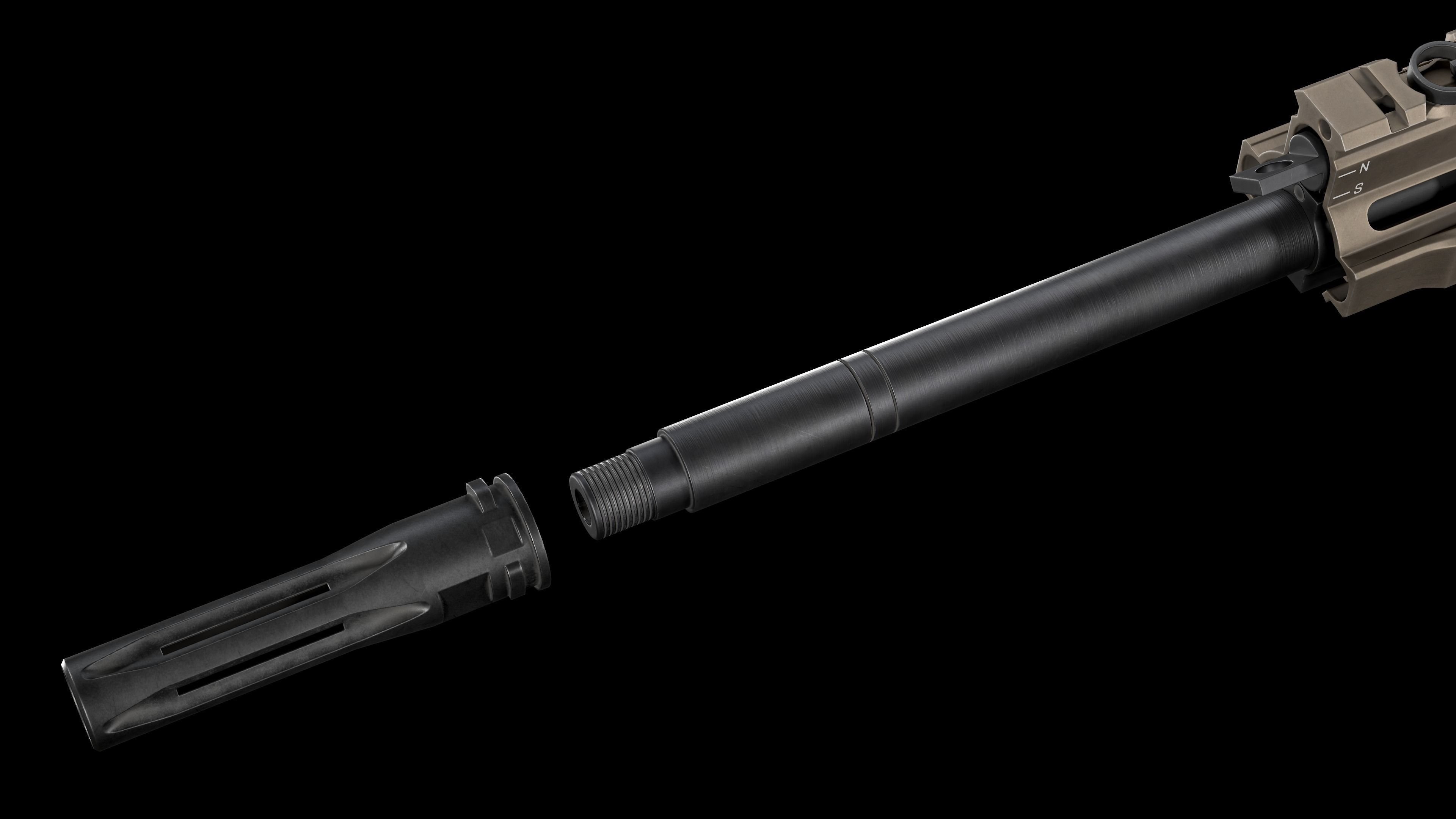 Tactical Modular Sniper Rifle HK G28 patrol Low-poly 3D model_24