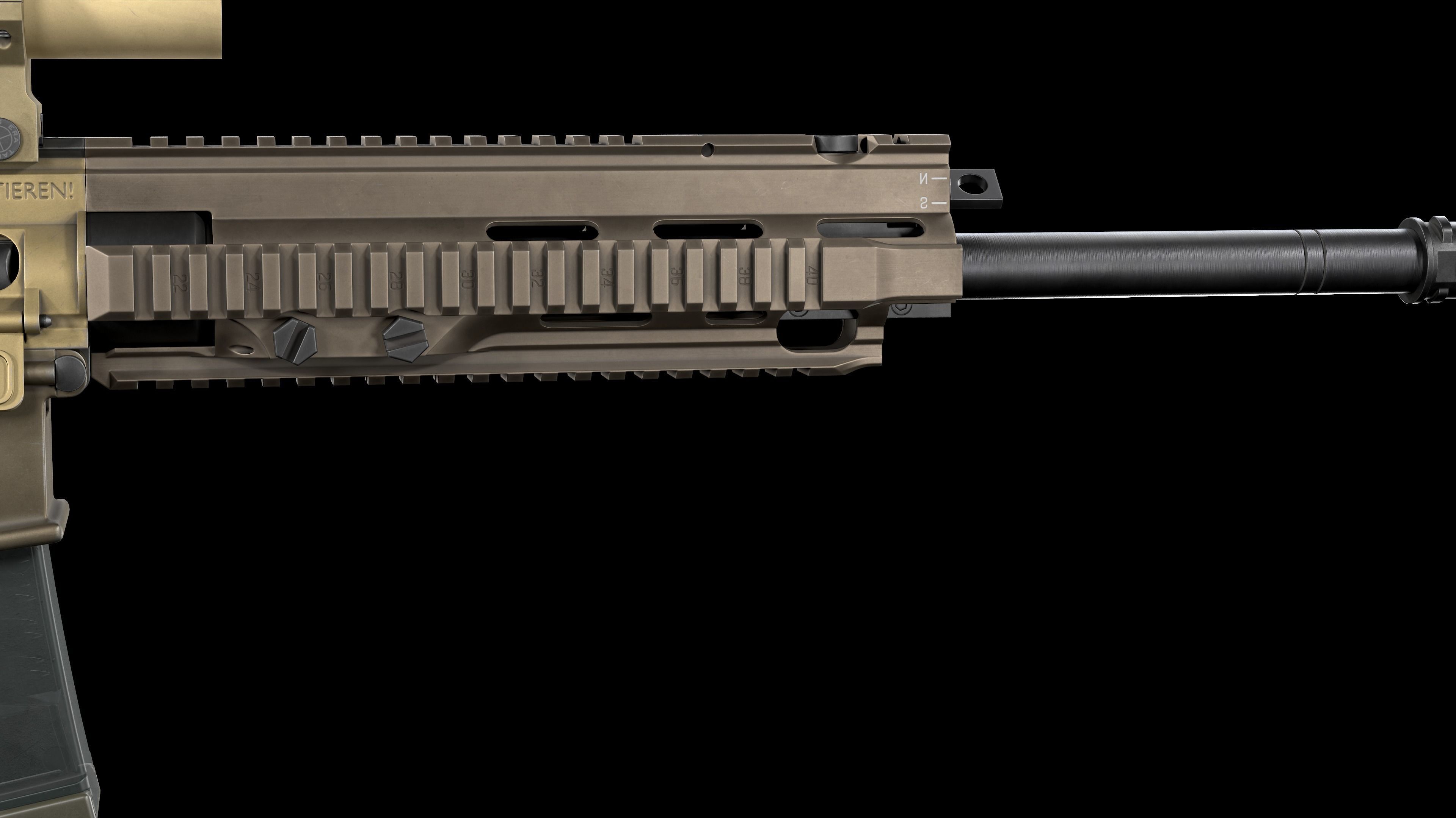 Tactical Modular Sniper Rifle HK G28 patrol Low-poly 3D model_20