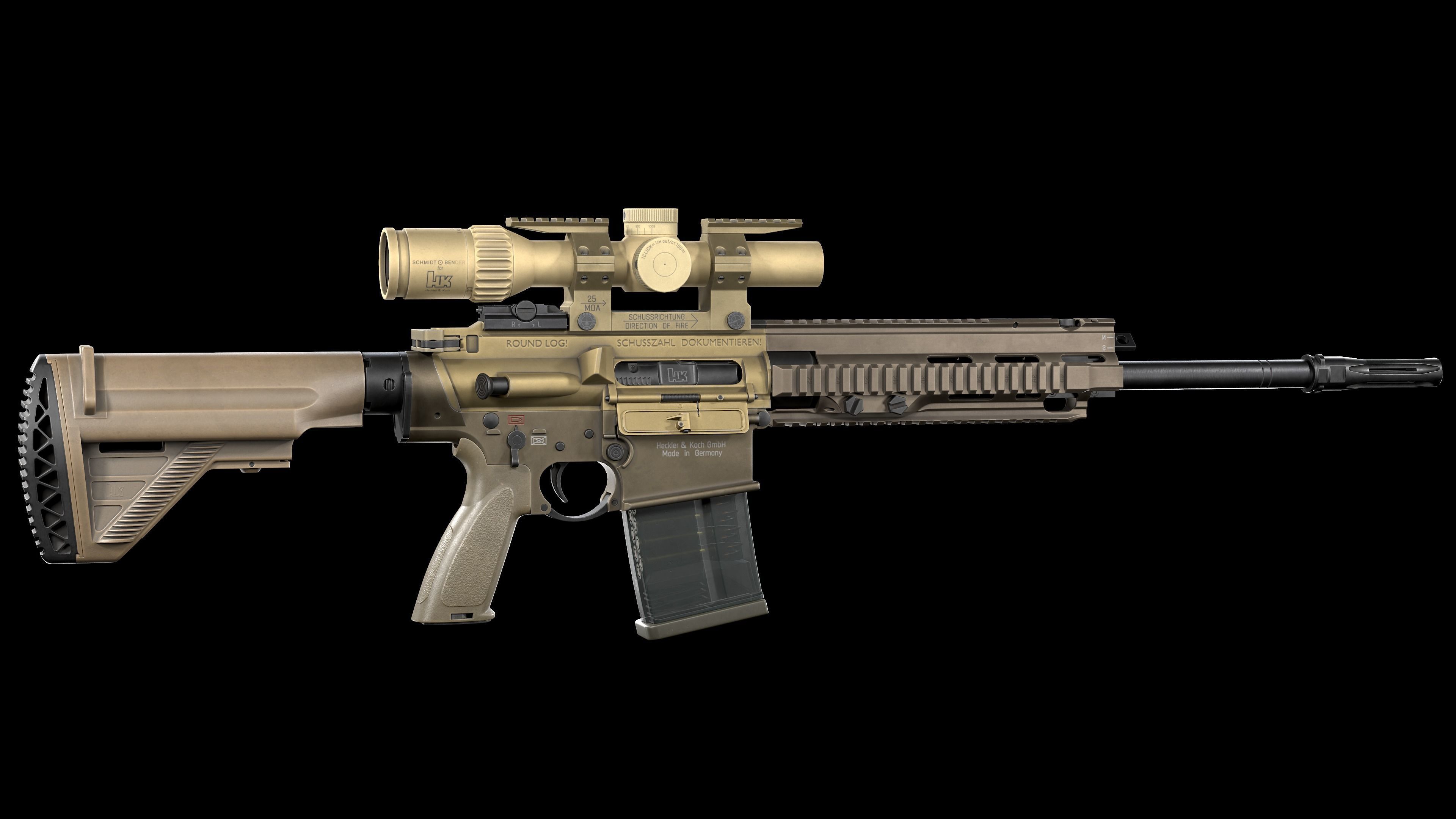 Tactical Modular Sniper Rifle HK G28 patrol Low-poly 3D model_6