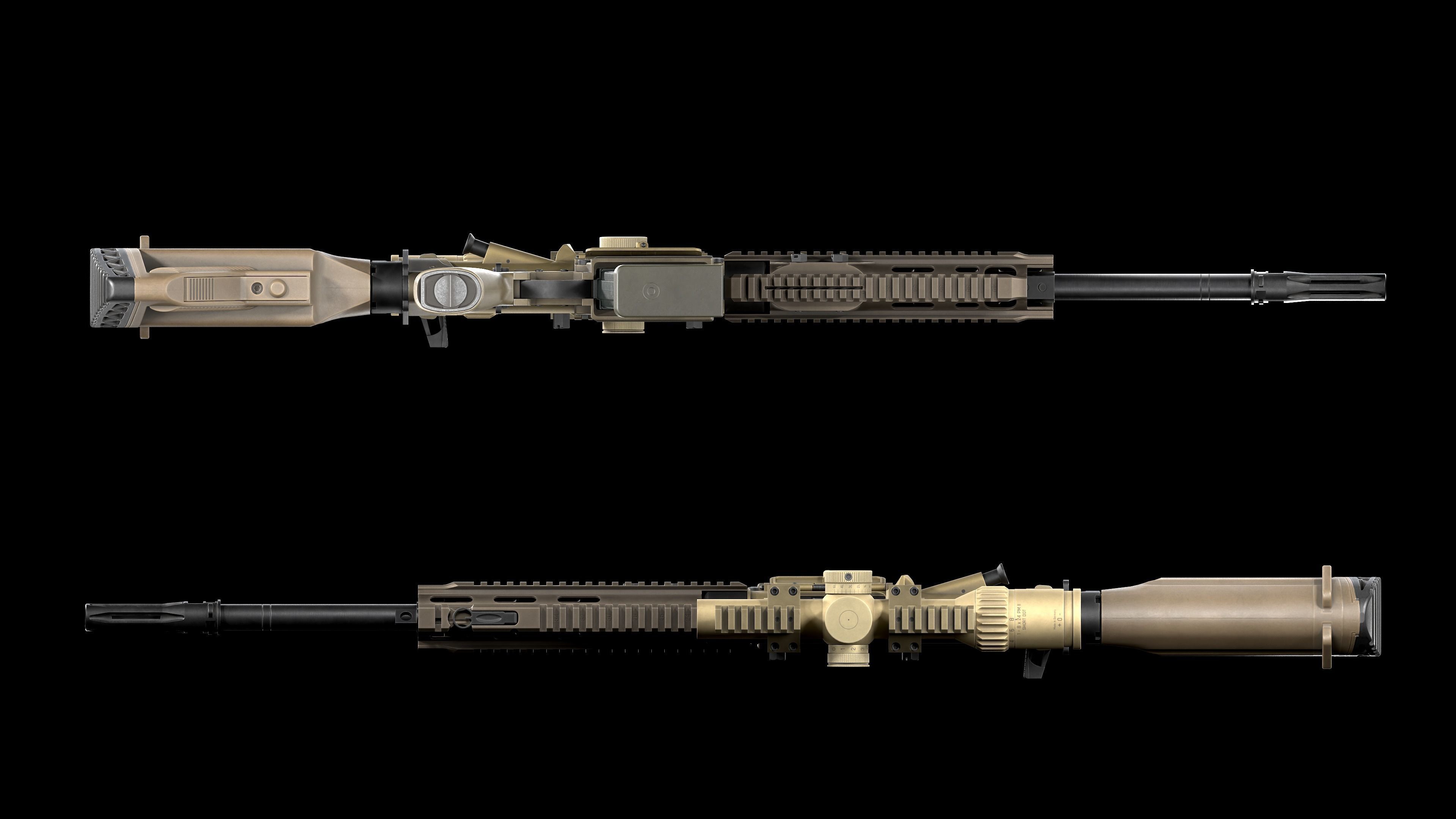 Tactical Modular Sniper Rifle HK G28 patrol Low-poly 3D model_38
