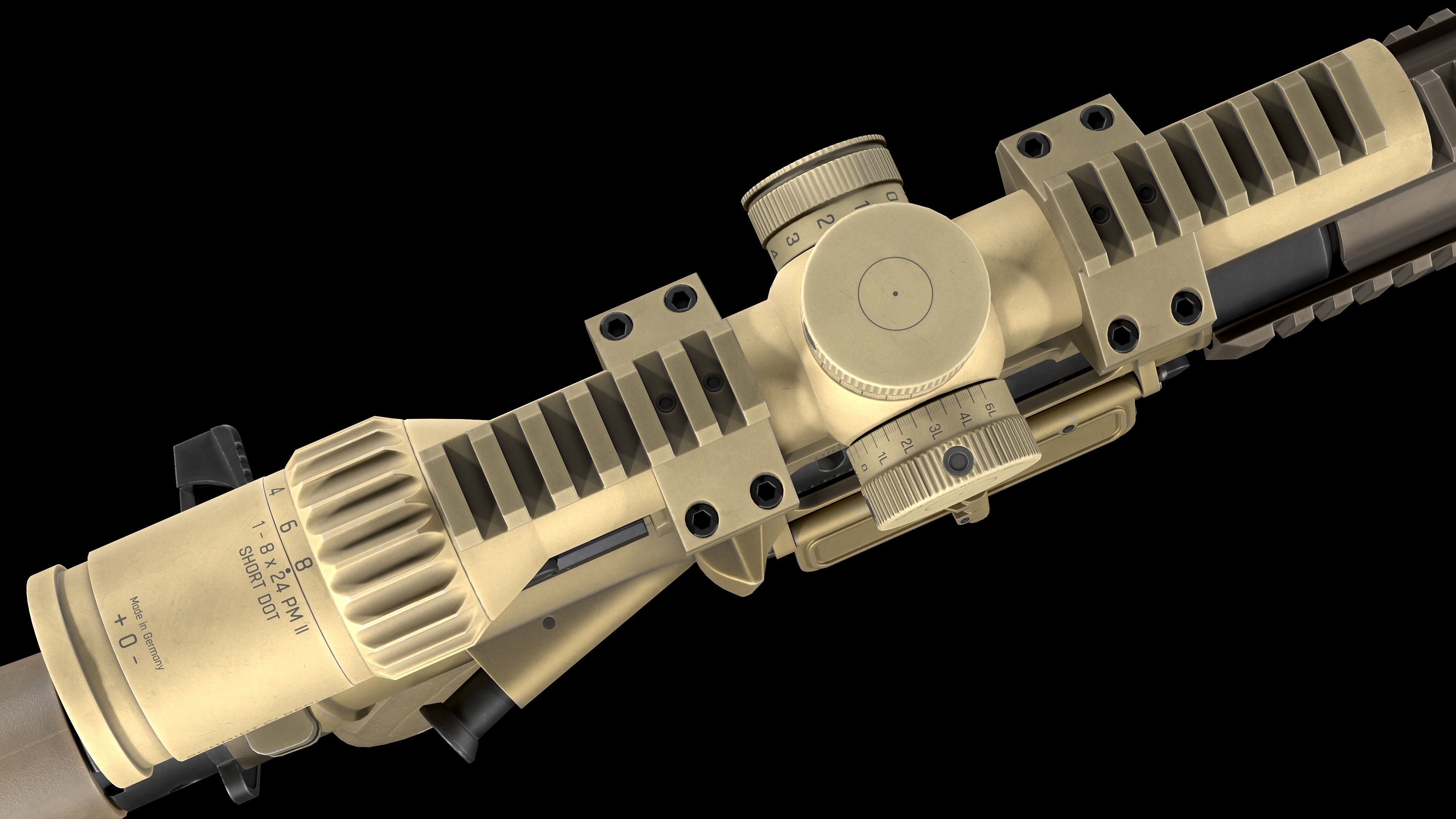 Tactical Modular Sniper Rifle HK G28 patrol Low-poly 3D model_28