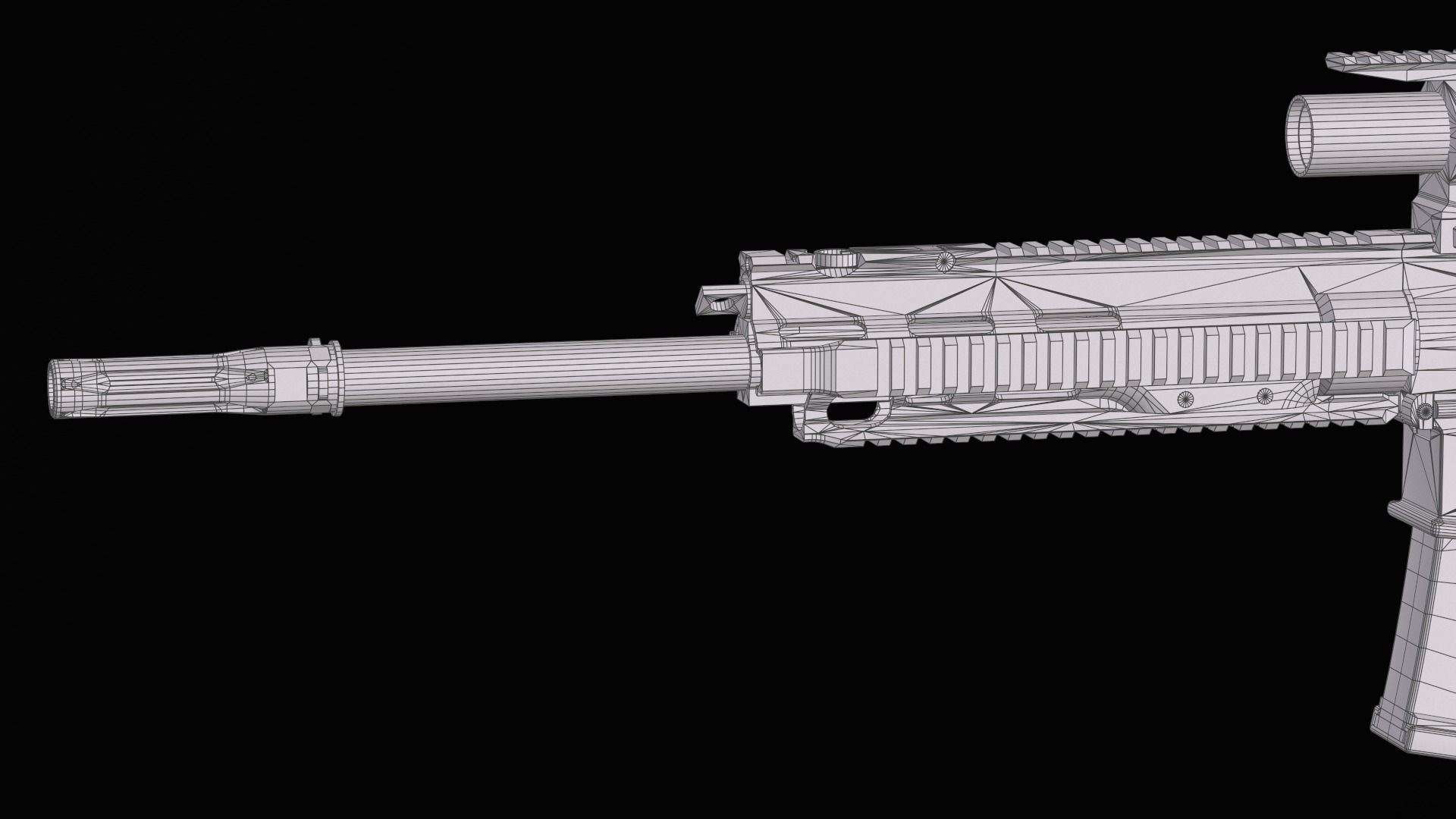 Tactical Modular Sniper Rifle HK G28 patrol Low-poly 3D model_42