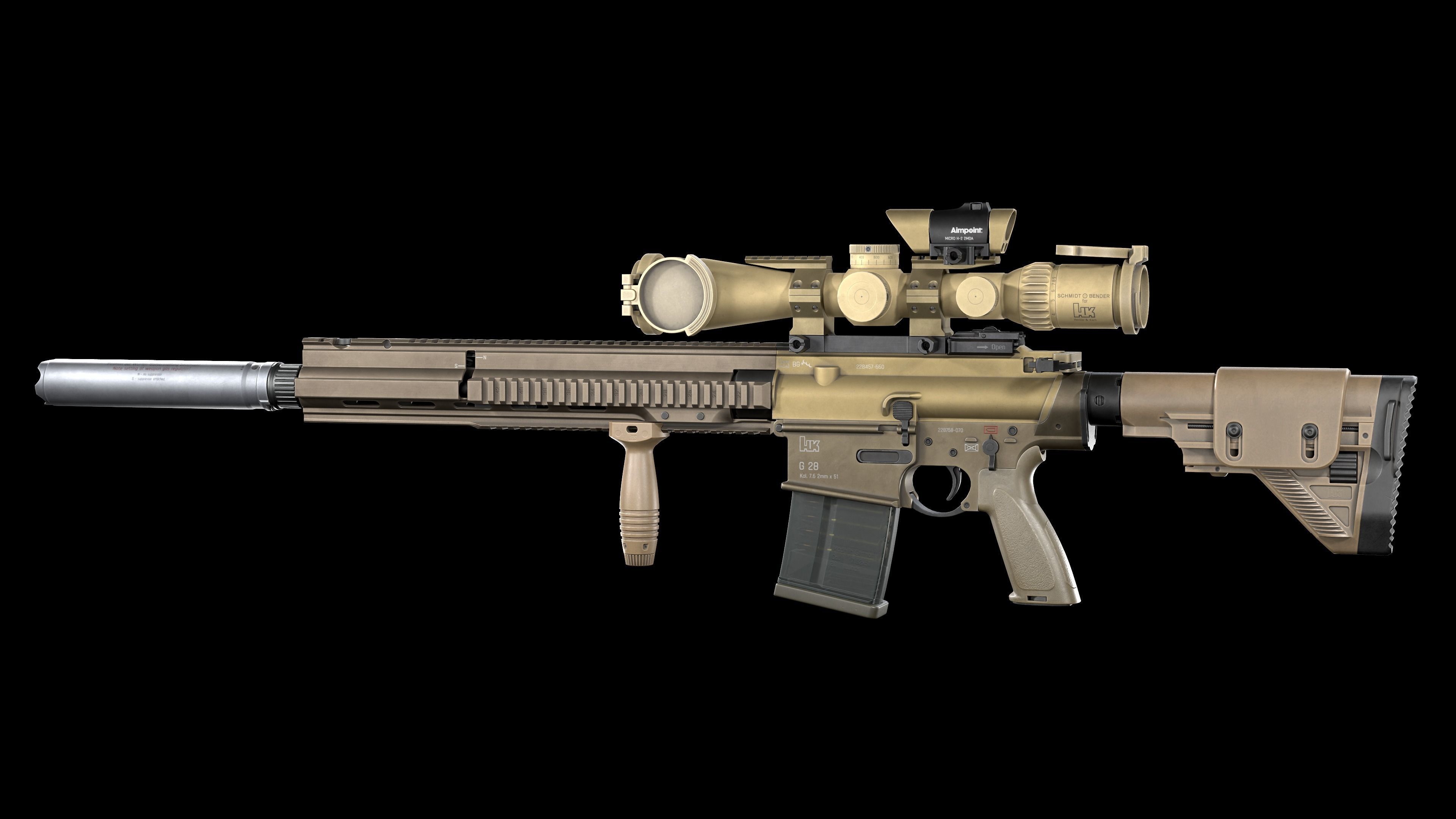 Tactical Modular Sniper Rifle HK G28 and G28 patrol 3D Model Collection_10