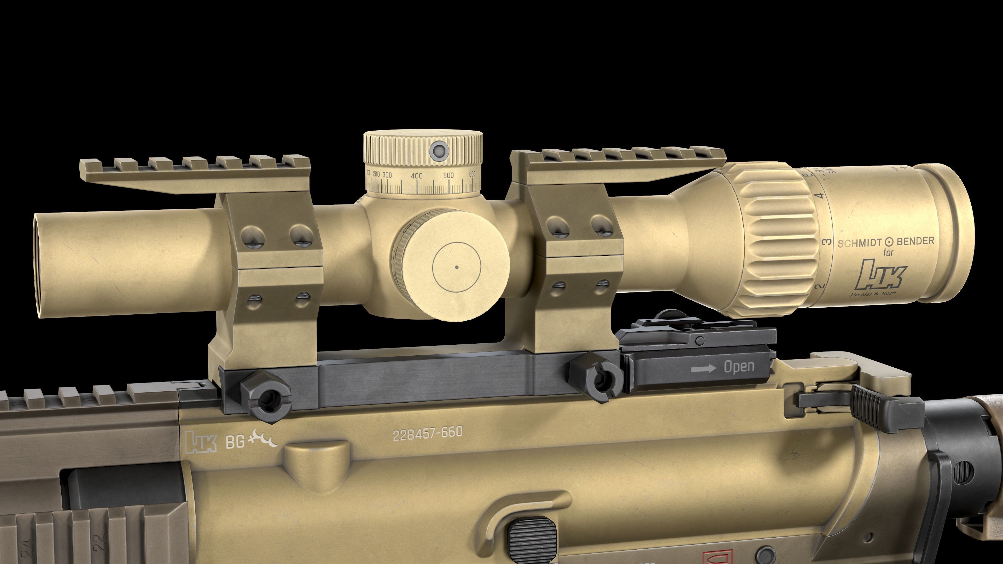 Tactical Modular Sniper Rifle HK G28 and G28 patrol 3D Model Collection_31