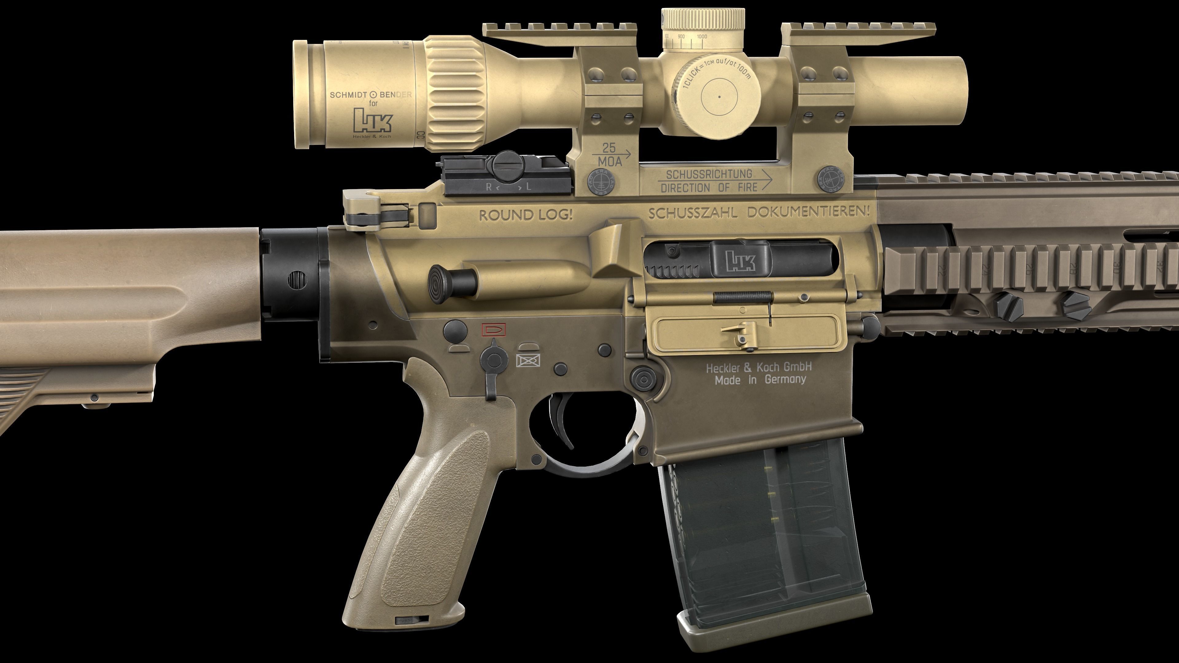 Tactical Modular Sniper Rifle HK G28 and G28 patrol 3D Model Collection_35