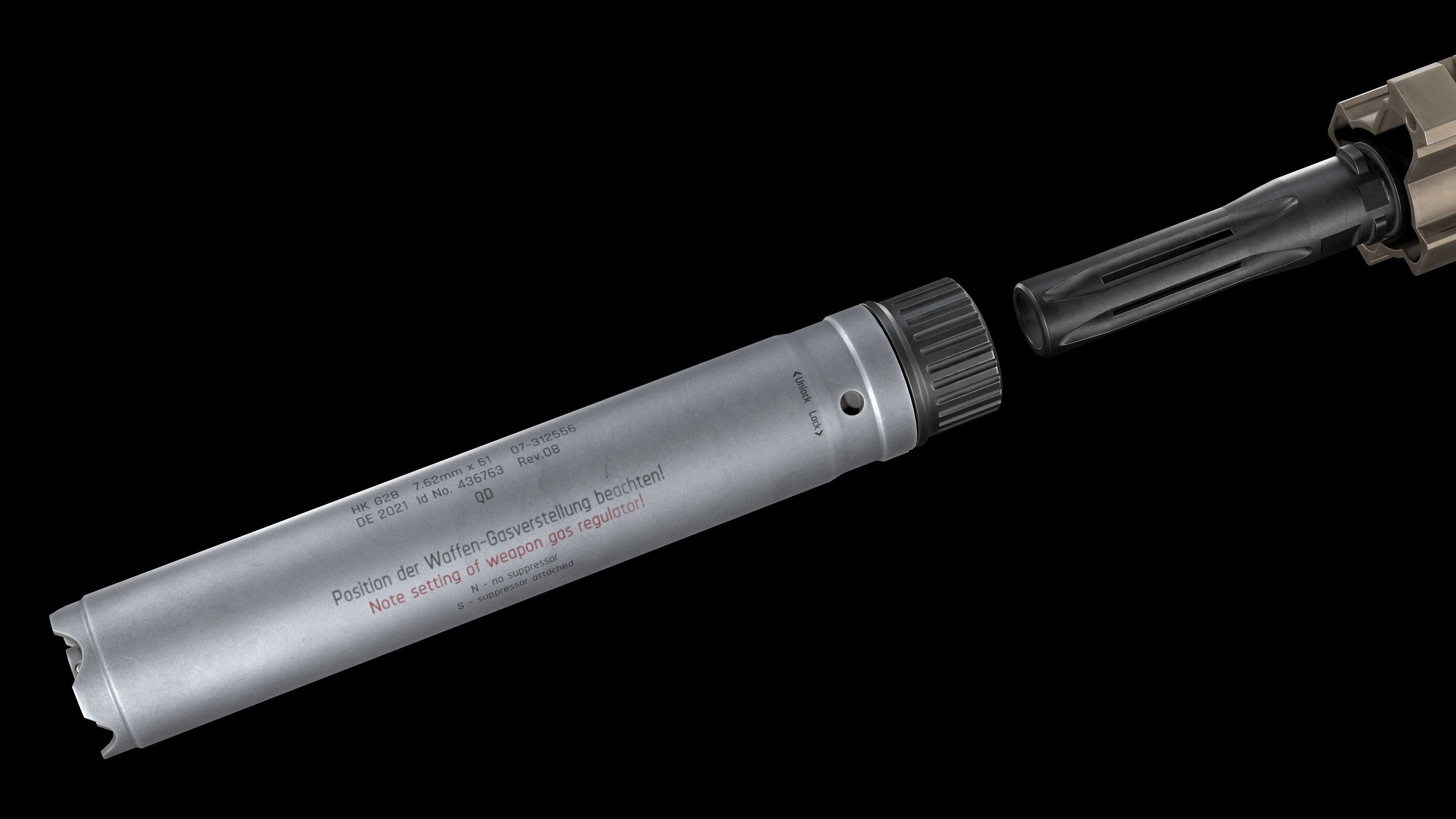 Tactical Modular Sniper Rifle HK G28 and G28 patrol 3D Model Collection_24