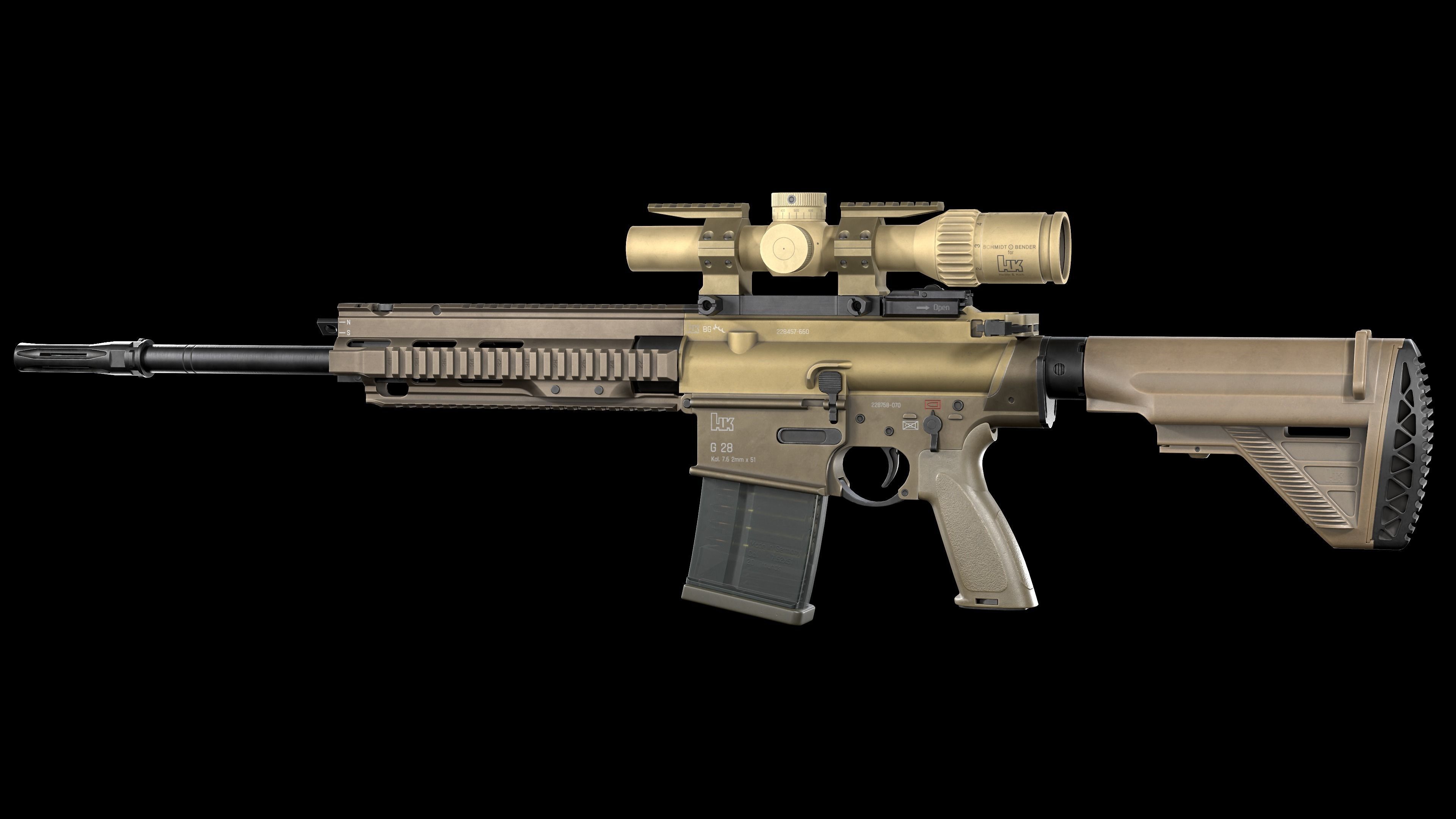 Tactical Modular Sniper Rifle HK G28 and G28 patrol 3D Model Collection_17