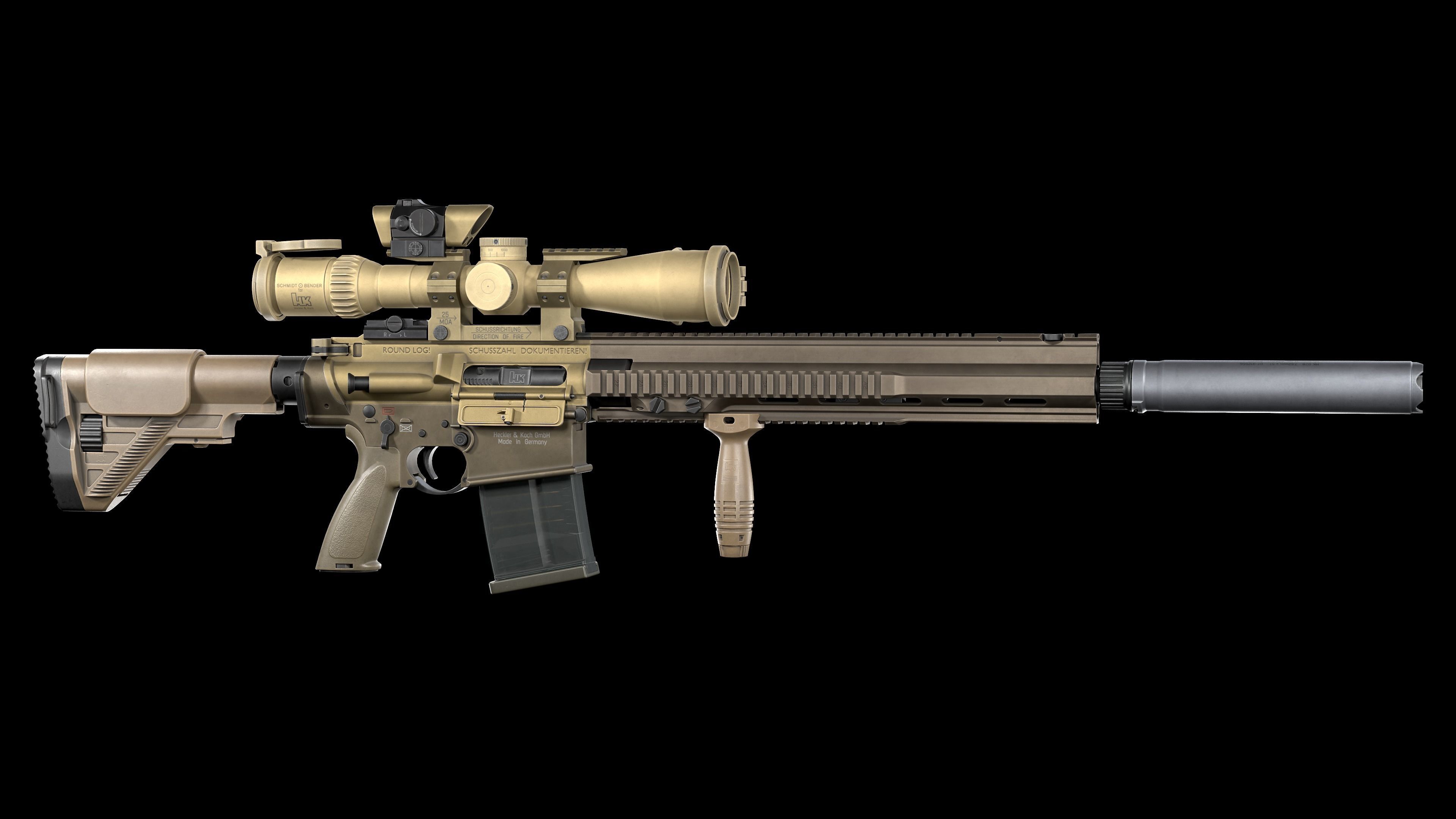 Tactical Modular Sniper Rifle HK G28 and G28 patrol 3D Model Collection_12