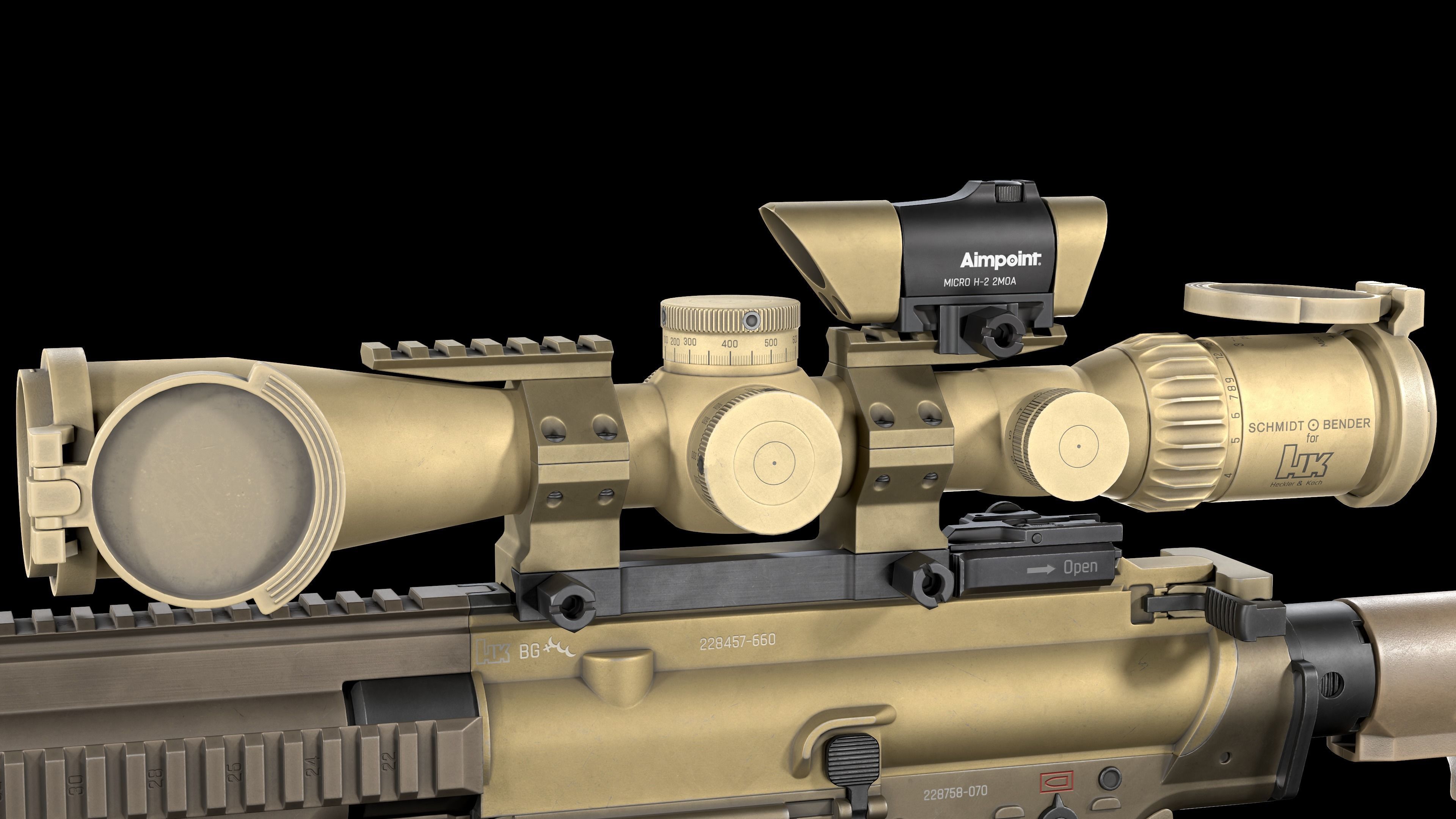 Tactical Modular Sniper Rifle HK G28 and G28 patrol 3D Model Collection_21