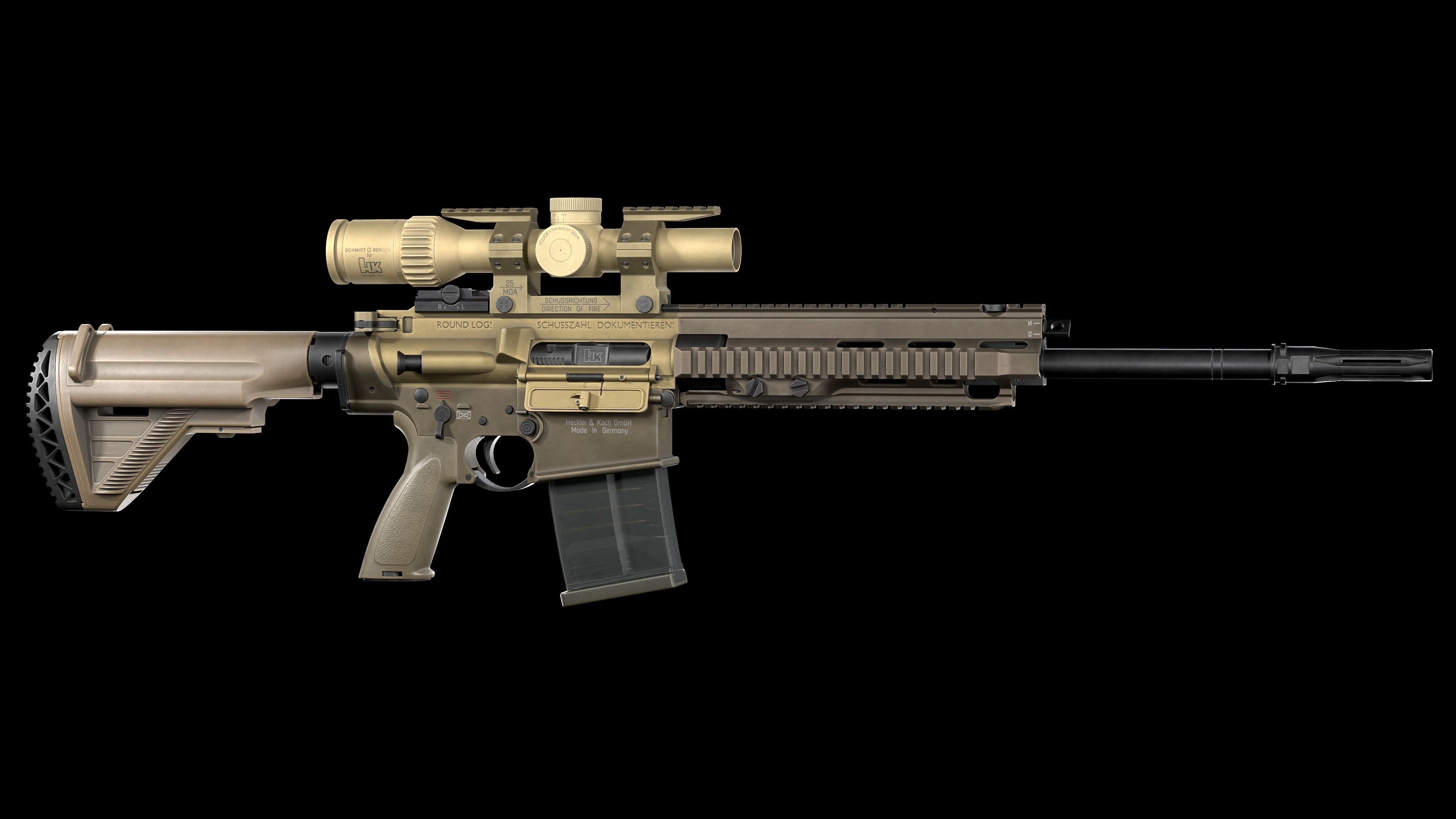 Tactical Modular Sniper Rifle HK G28 and G28 patrol 3D Model Collection_15