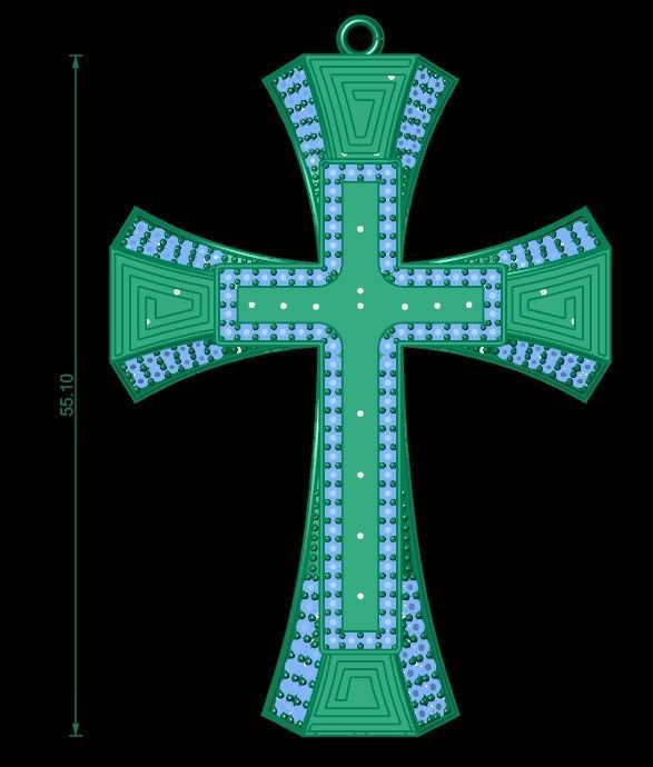 Cross pendant IV 3D print model_1