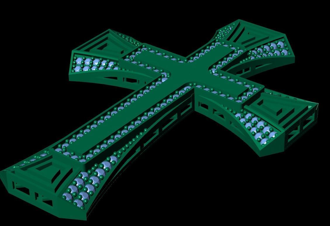 Cross pendant IV 3D print model_2