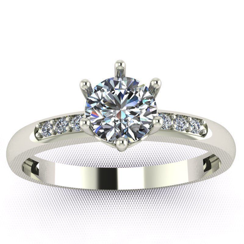 Ring diamond engagement gold 3D print model_1