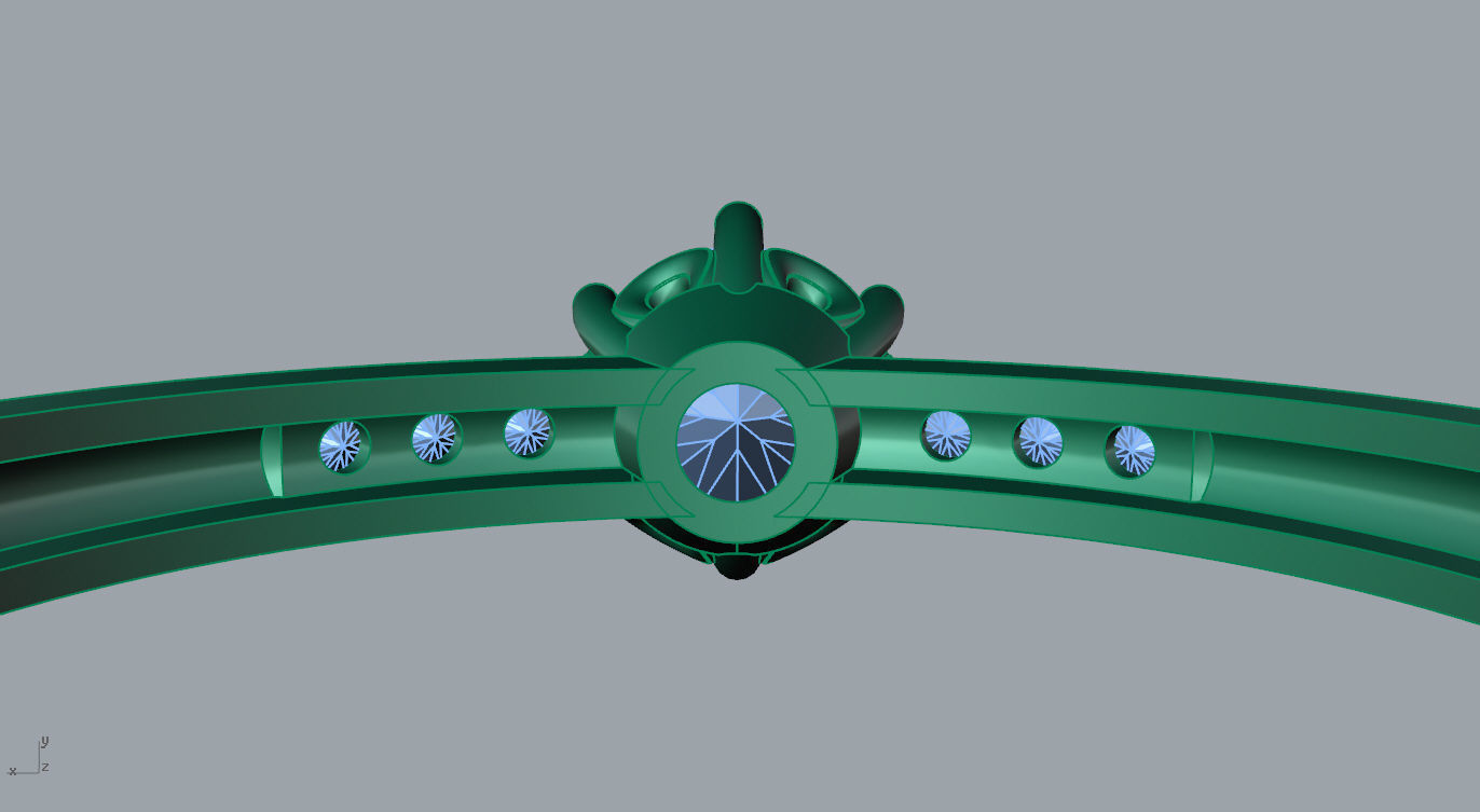 Ring diamond engagement gold 3D print model_7