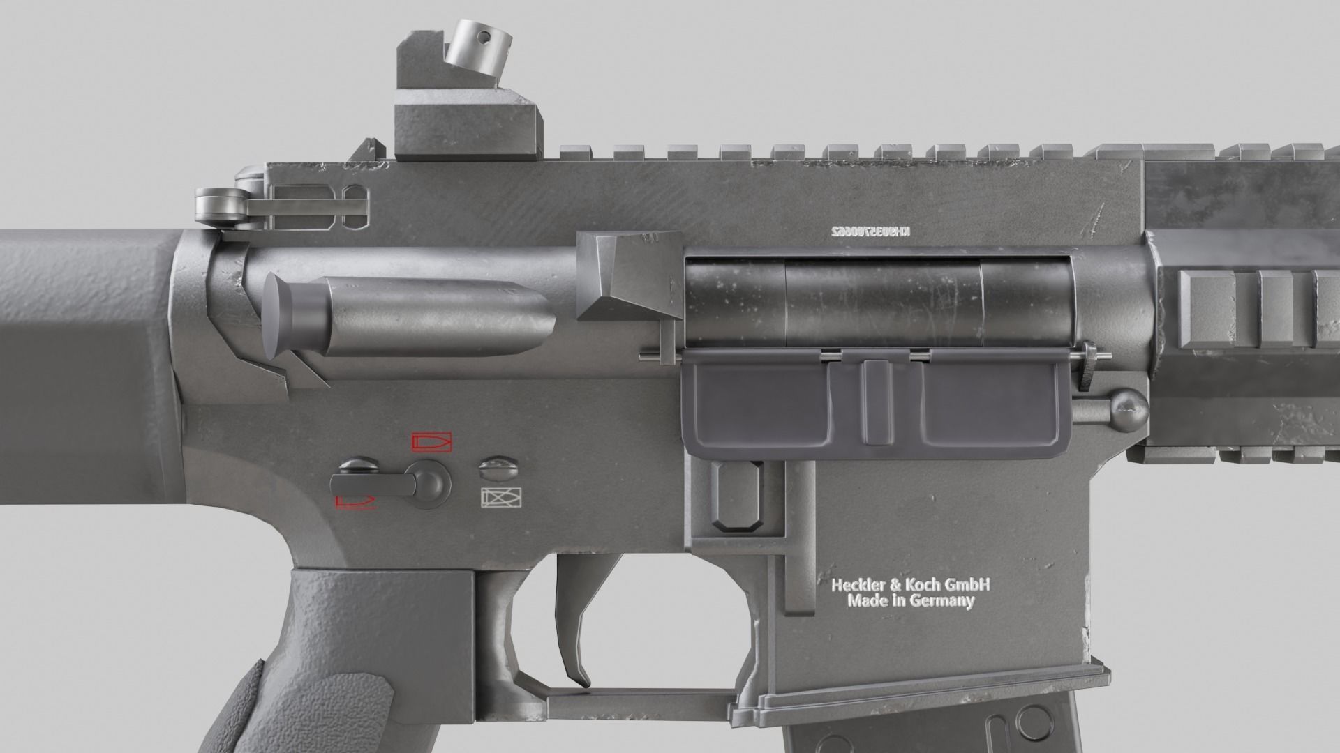 M416 Realistic assault rifle 3D model_14