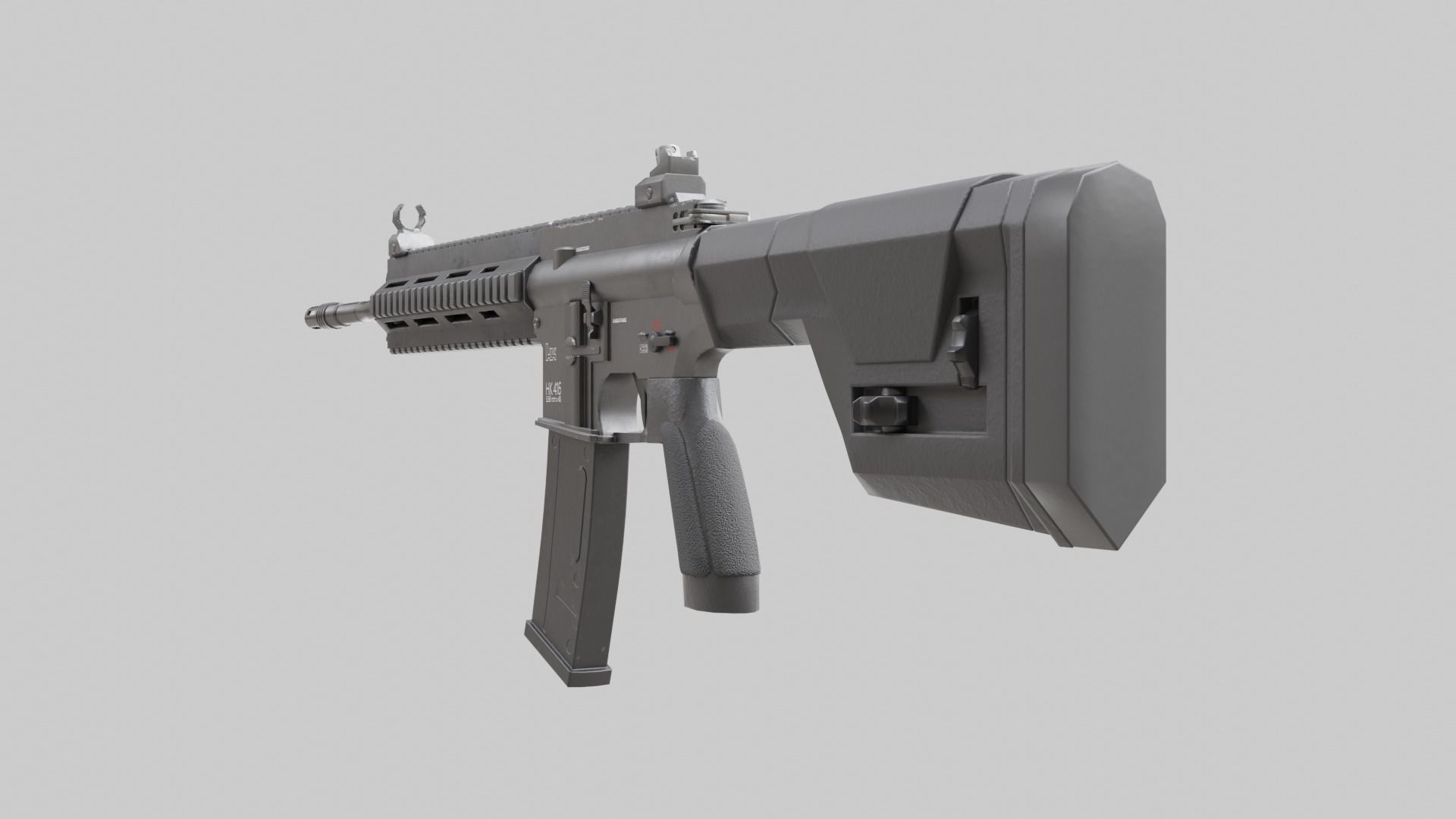 M416 Realistic assault rifle 3D model_4