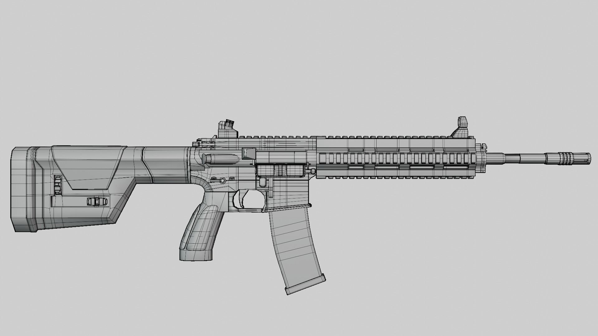 M416 Realistic assault rifle 3D model_22