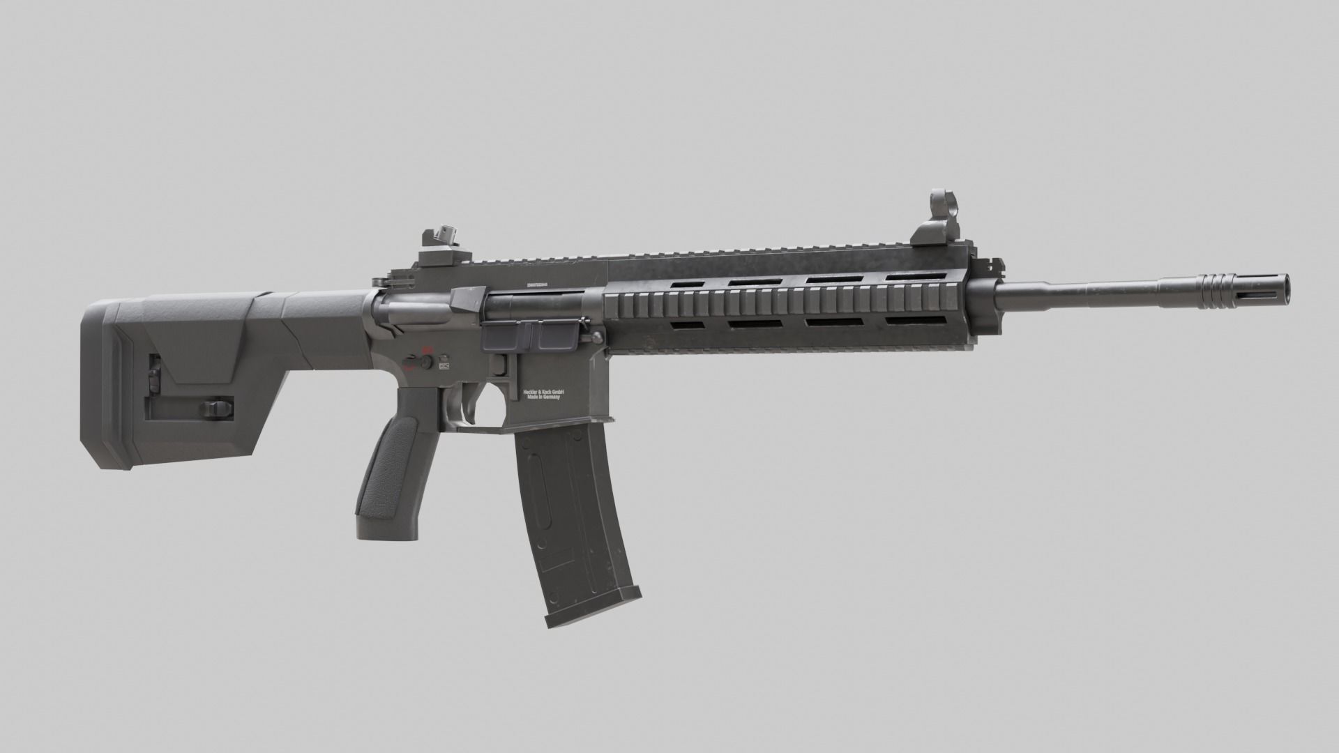 M416 Realistic assault rifle 3D model_6