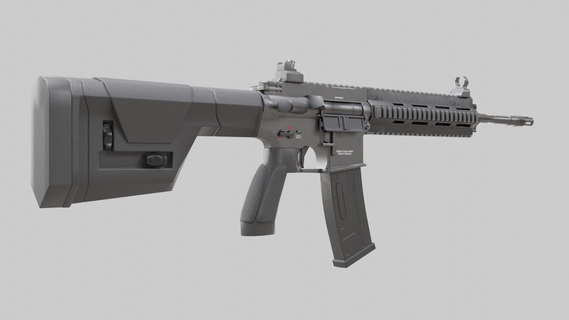 M416 Realistic assault rifle 3D model_5