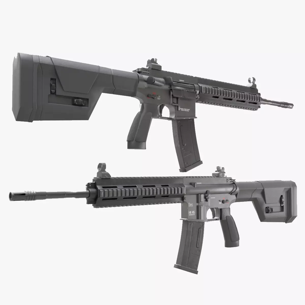 M416 Realistic assault rifle 3D model_0