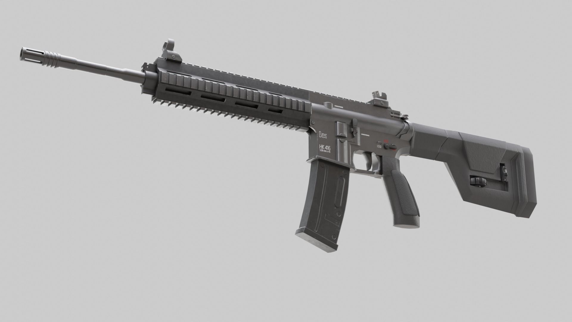 M416 Realistic assault rifle 3D model_8
