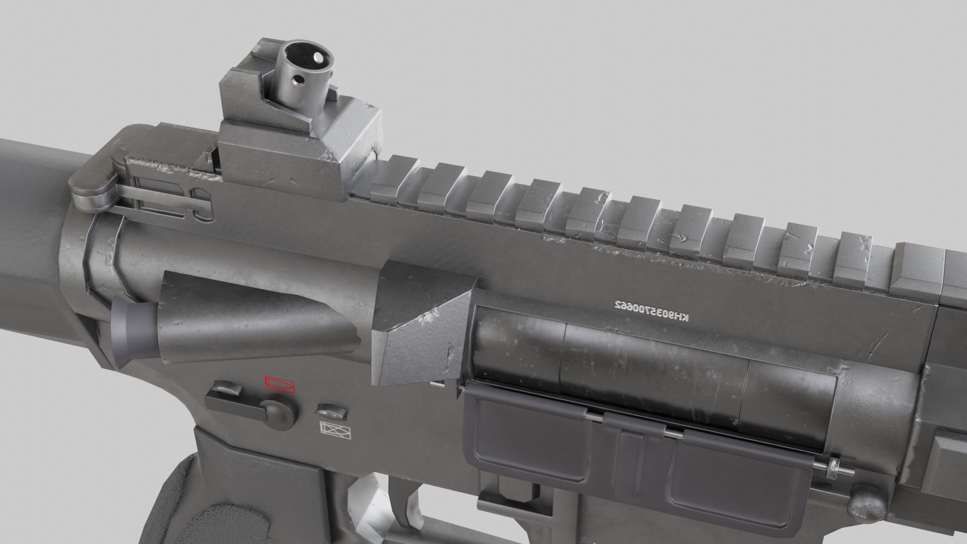 M416 Realistic assault rifle 3D model_16