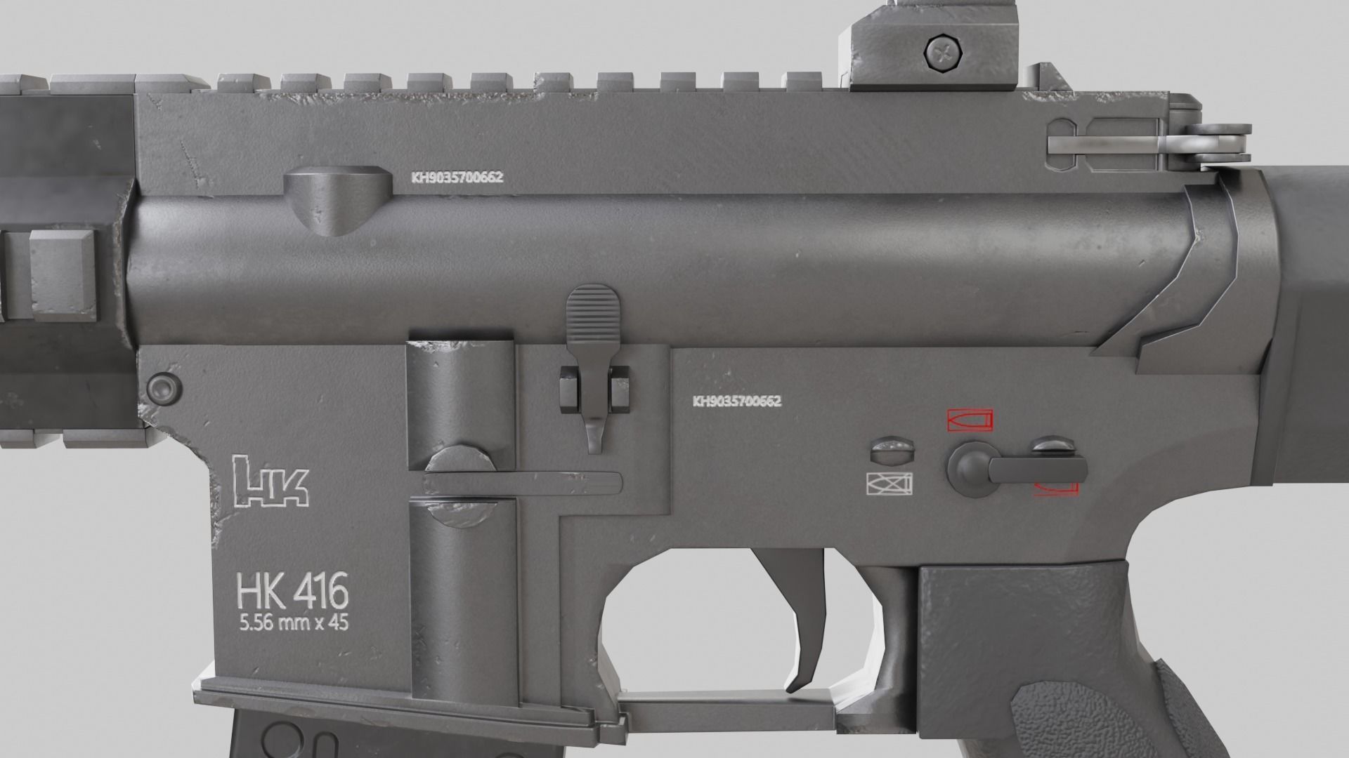 M416 Realistic assault rifle 3D model_12