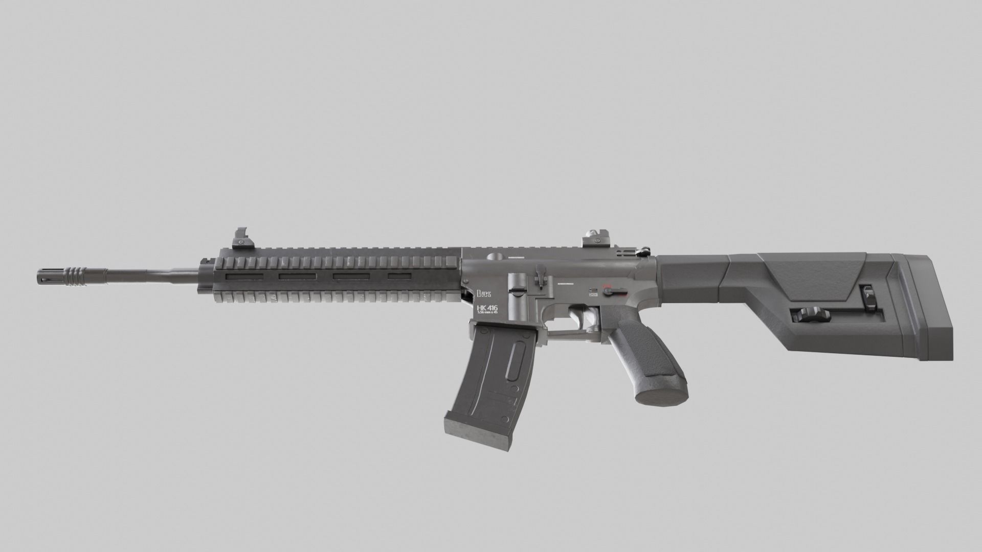M416 Realistic assault rifle 3D model_11