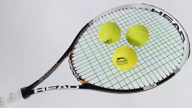 Tennis Racket Low-poly 3D model