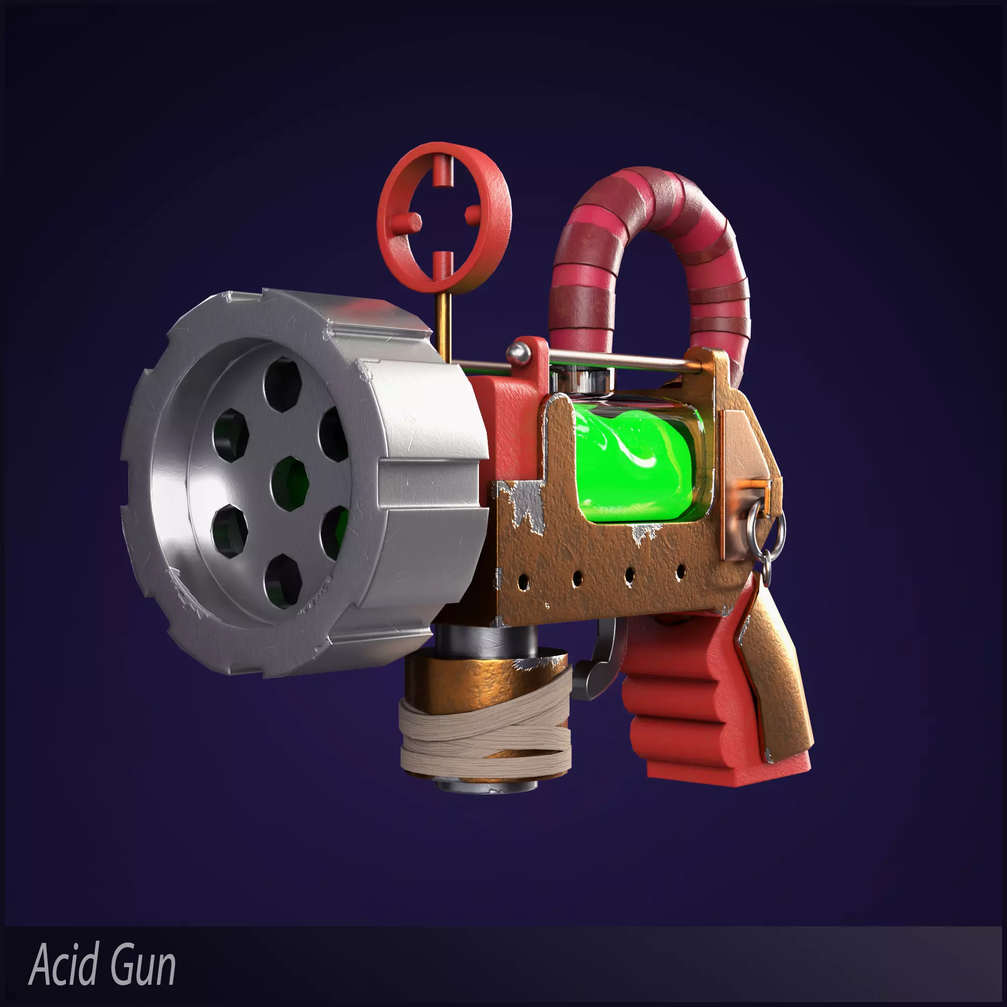 Acid Gun Low-poly 3D model