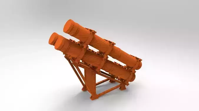 Navy Exocet Launcher 3 Tube  3D print model