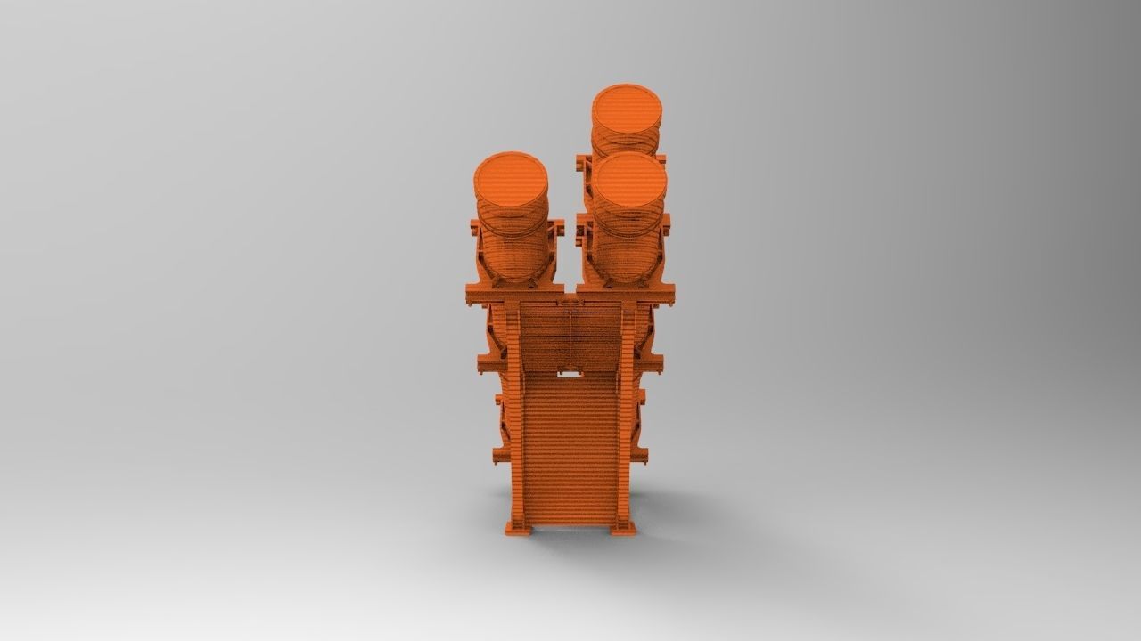 Navy Exocet Launcher 3 Tube  3D print model_2