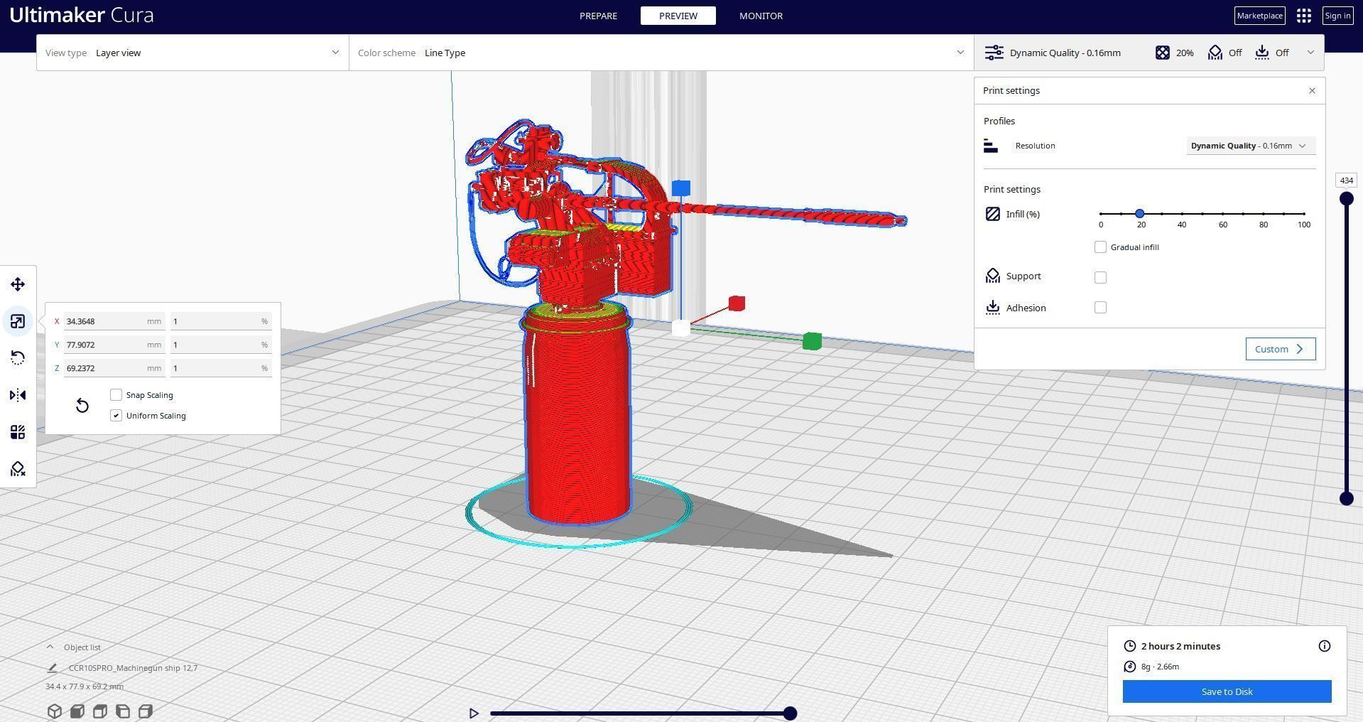 Machinegun Ship 3D print model_1