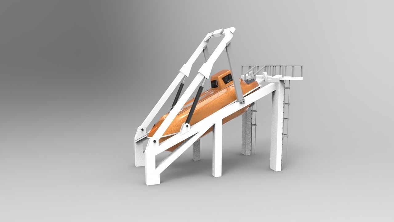 Lifeboats launcher 3D print model_4