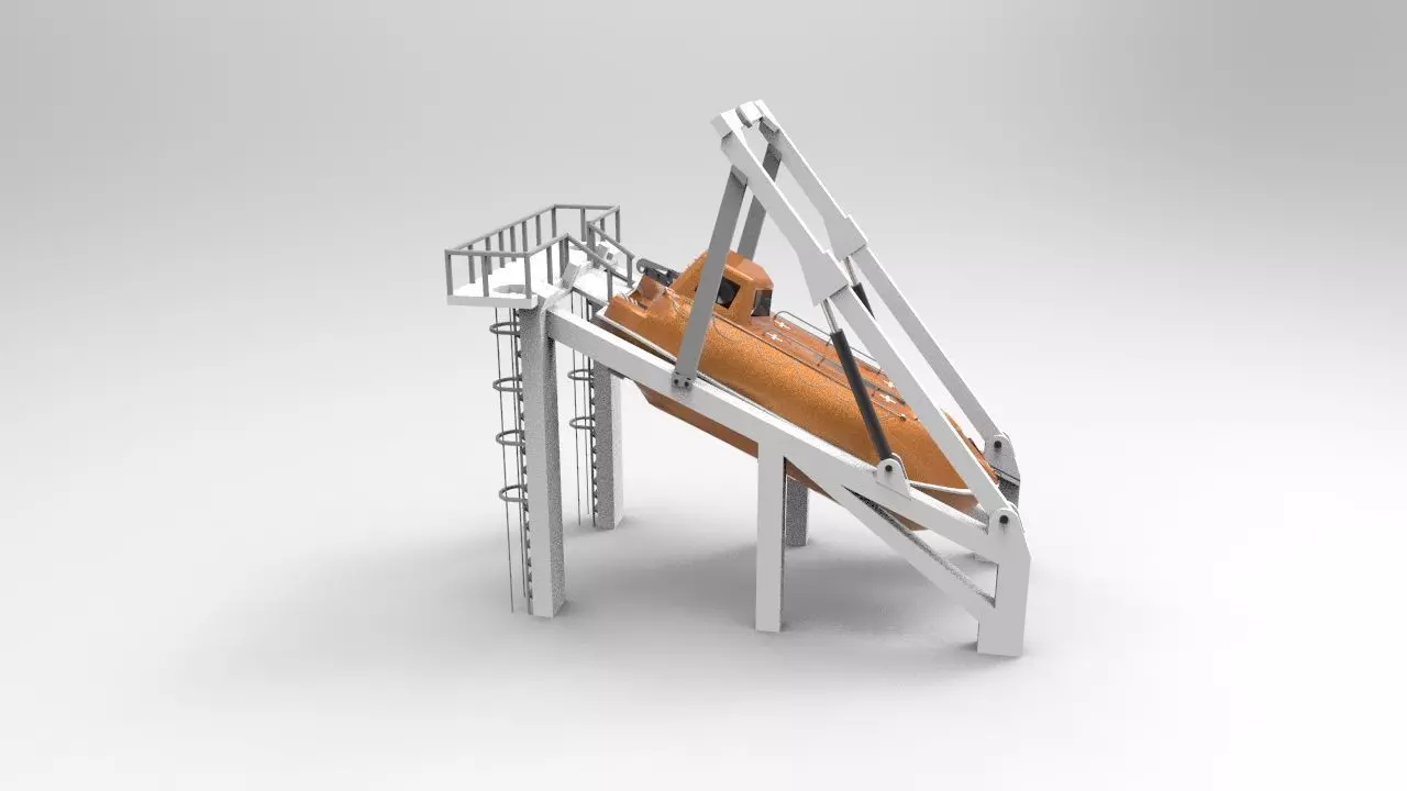 Lifeboats launcher 3D print model_0