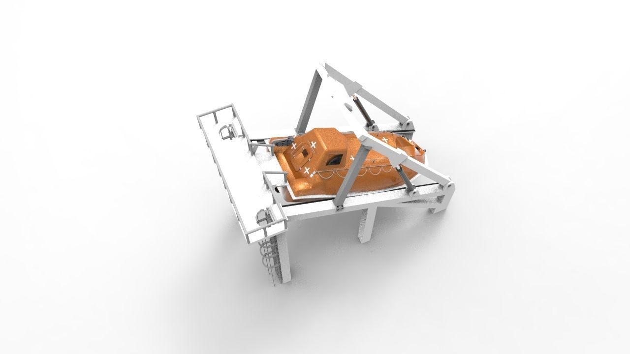 Lifeboats launcher 3D print model_3