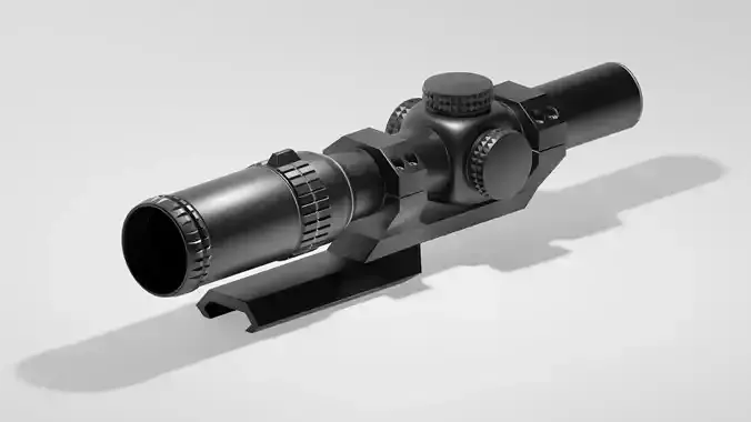 sniper scope 6x Low-poly 3D model