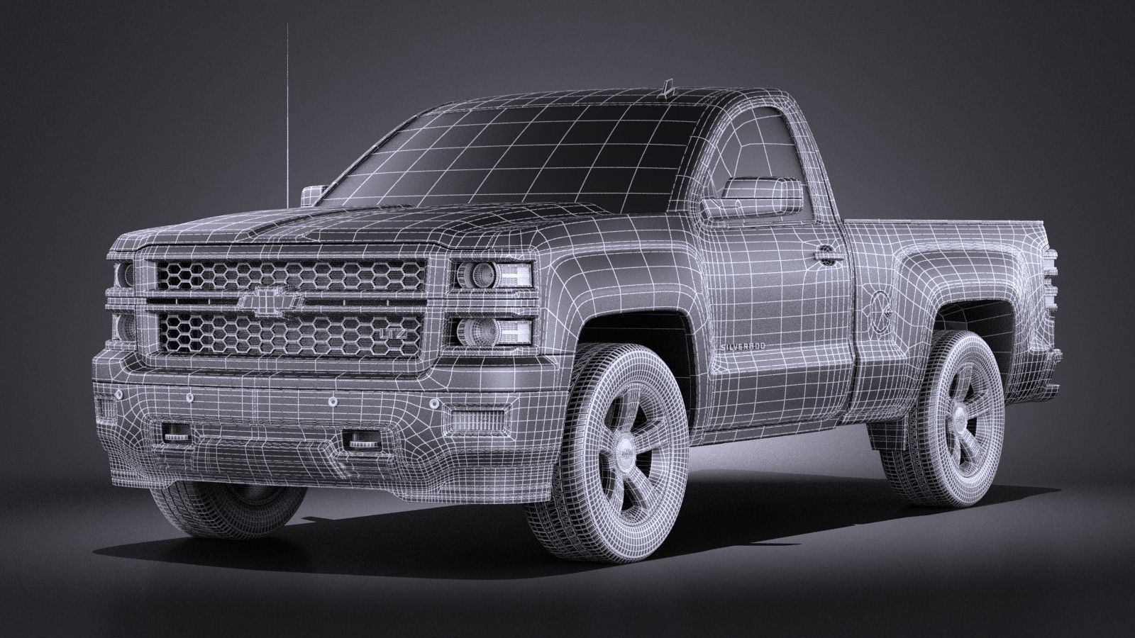 Chevrolet Silverado 2014 Regular Cab VRAY 3D model_15